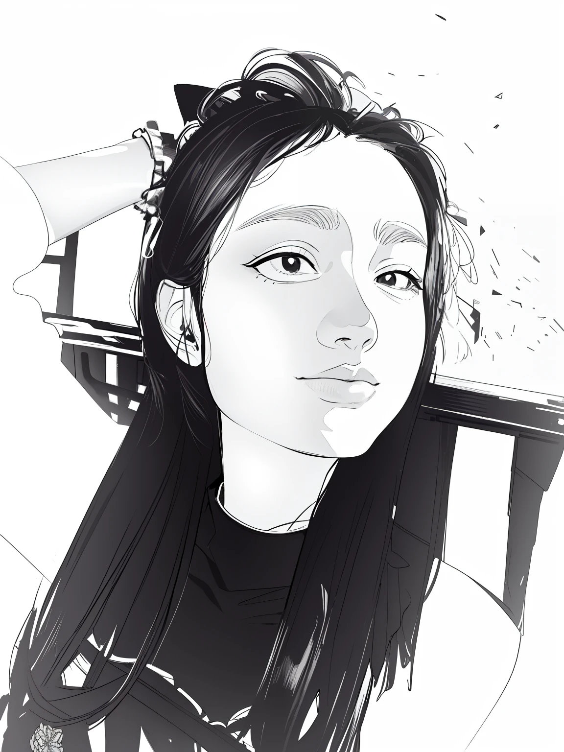 Masterpiece, Best quality, (Detailed background),High contrast,1girll,full body, Cowboy shot,(White background:1.5),clean lineart,