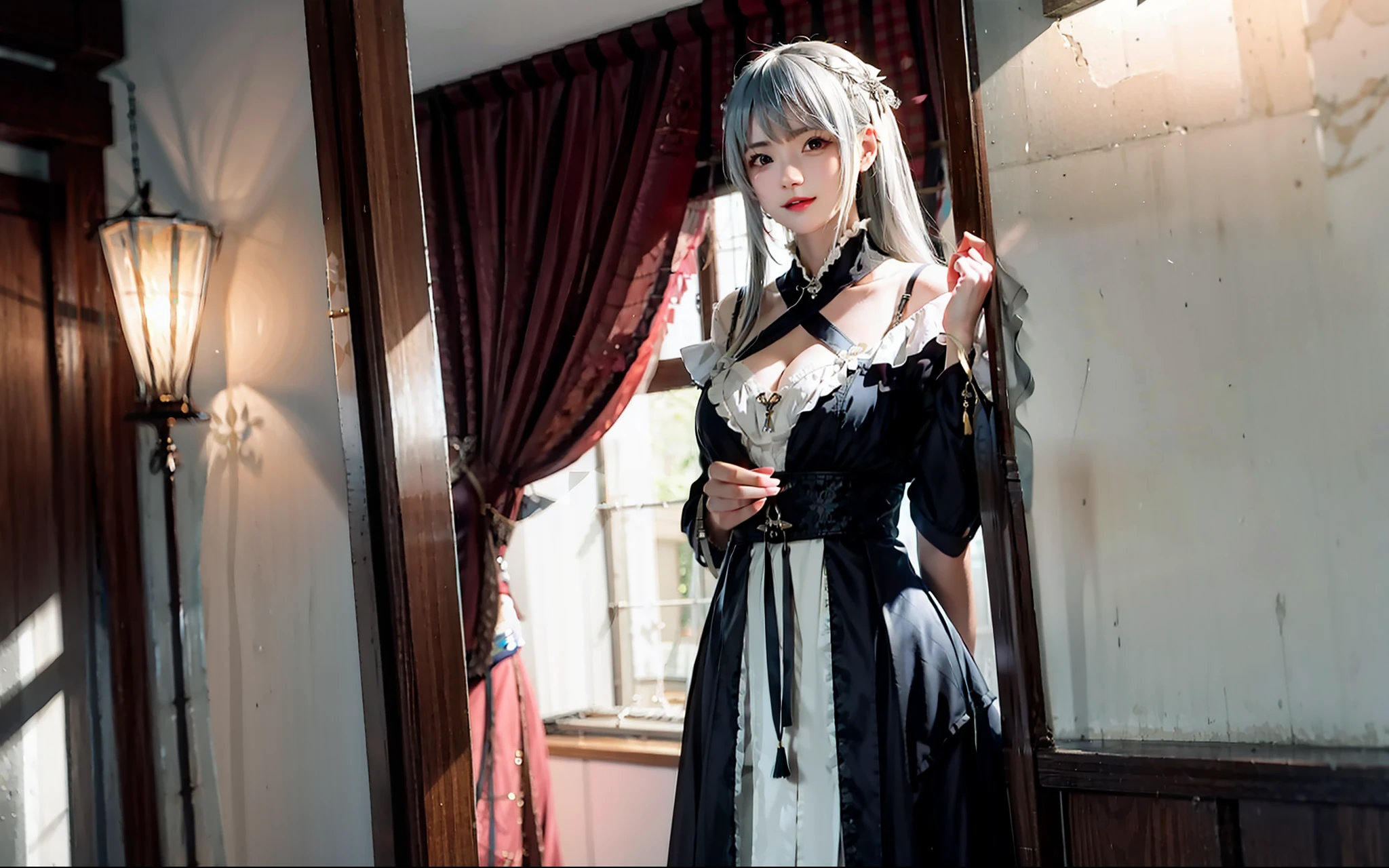 binding,The silver-haired girl was tied up