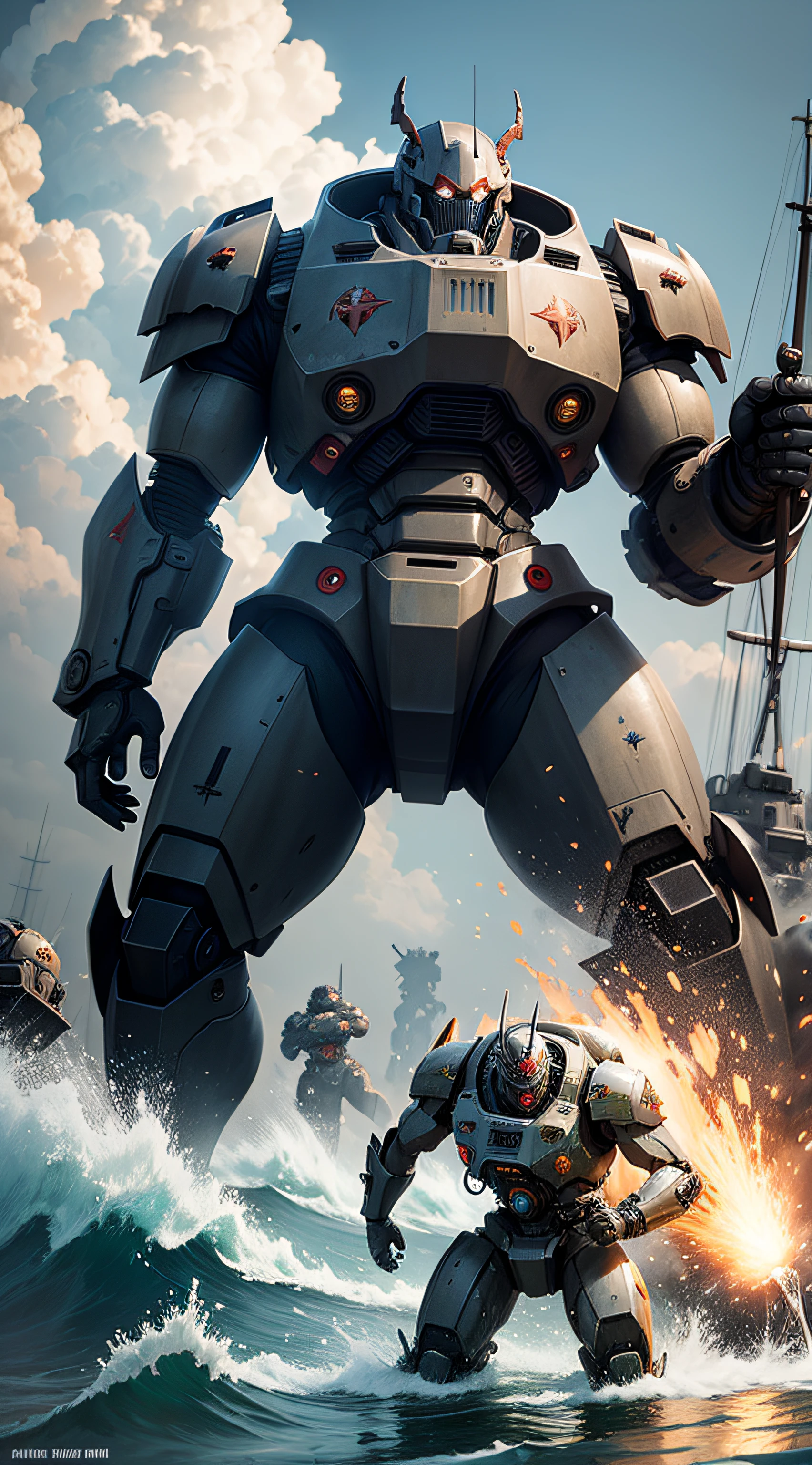 Mechs vs. monsters,Marine battlefield