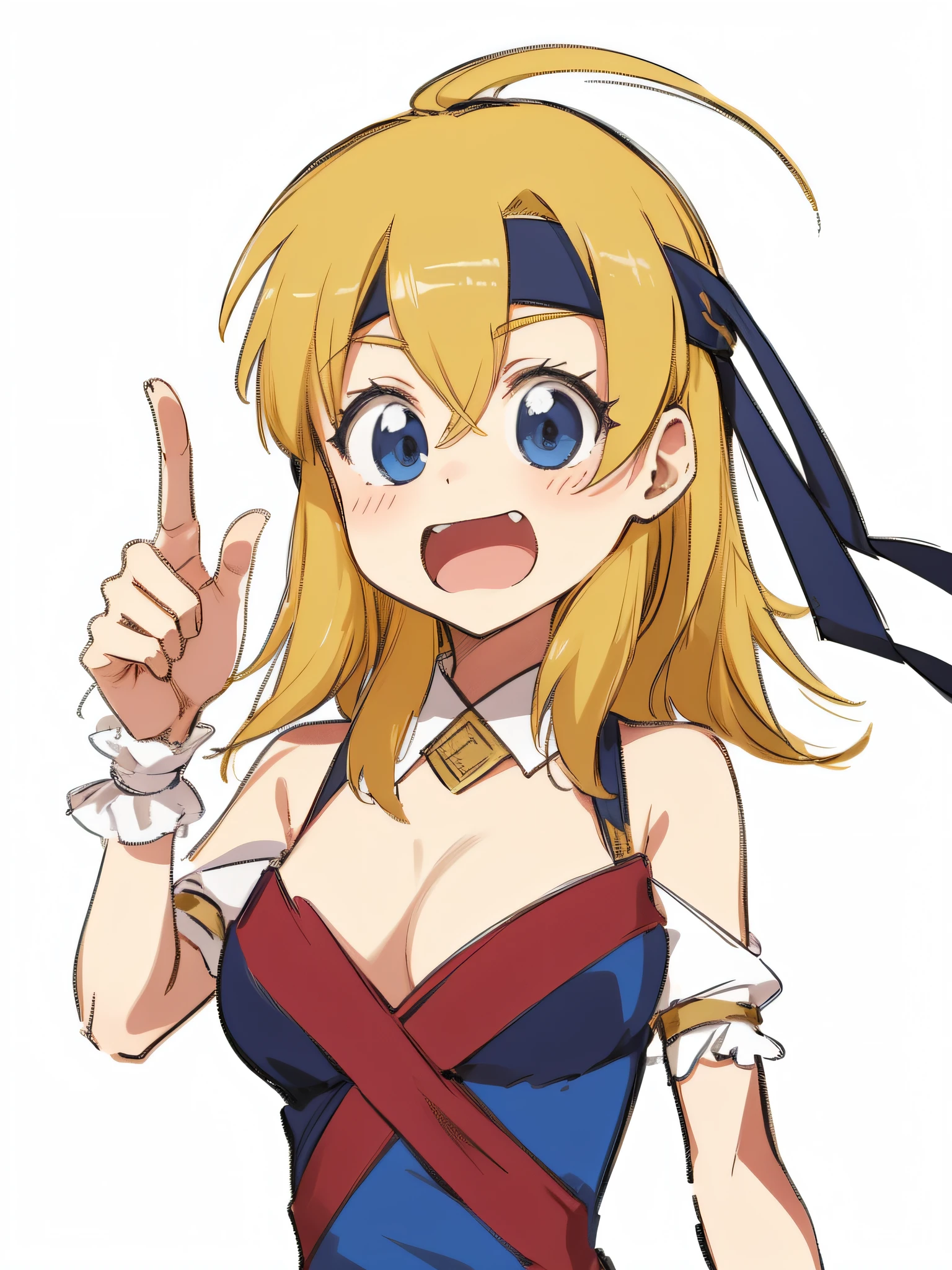 Blonde and dark blue hachimaki