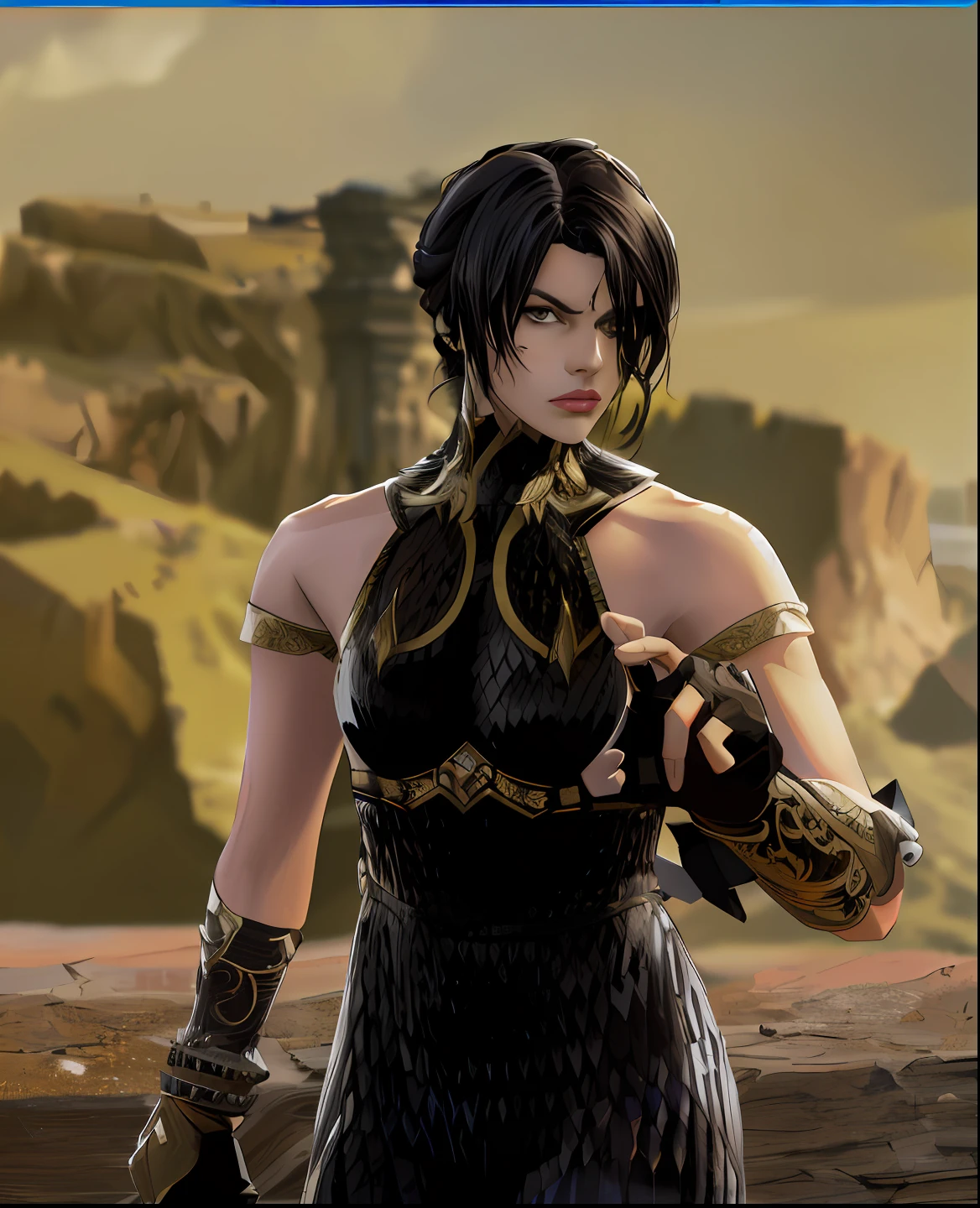 Serious woman, epic, cinematic, intricate details, very detailed, perfect face