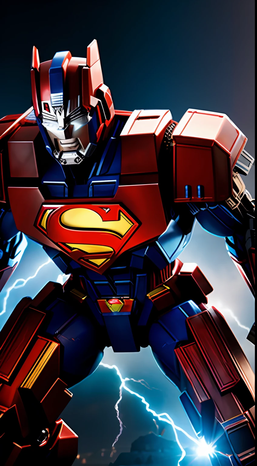 optimus prime superman, octane render, unreal engine, highly detailed, intricate