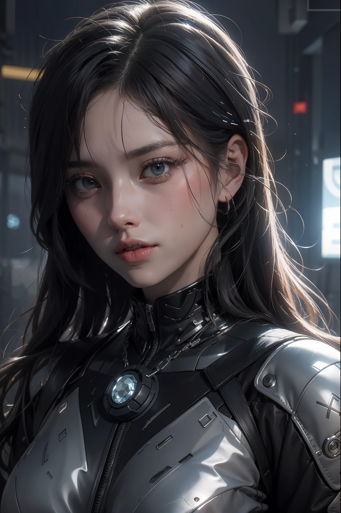 Unity 8k壁纸,((best qualtiy)), ((tmasterpiece)), (the detail:1.4), 3D, A beautiful cyberpunk female image,hdr(HighDynamicRange),Ray traching,NVIDIA RTX,Hyper-Resolution,Unreal 5,Subsurface scattering、PBR Texture、post-proces、Anisotropy Filtering、depth of fields、maximum definition and sharpness、Many-Layer Textures、Albedo e mapas Speculares、Surface coloring、Accurate simulation of light-material interactions、perfectly proportions、rendering by octane、Two-colored light、largeaperture、Low ISO、White balance、the rule of thirds、8K raw data、(Pat the upper body,closeup of face)