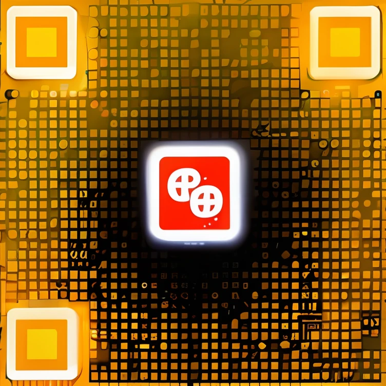 Close-up of the phone with red and white logo, neuromorphic chip, donglu yu, negao, Taoist, pictogram, Chen Zezhou, 40mp, 4 0 mp, memory, gpu, ( conceptual art ), zun, technologies, 4 bits, Wu Liu, smartphone displays qr code, Super, su fu