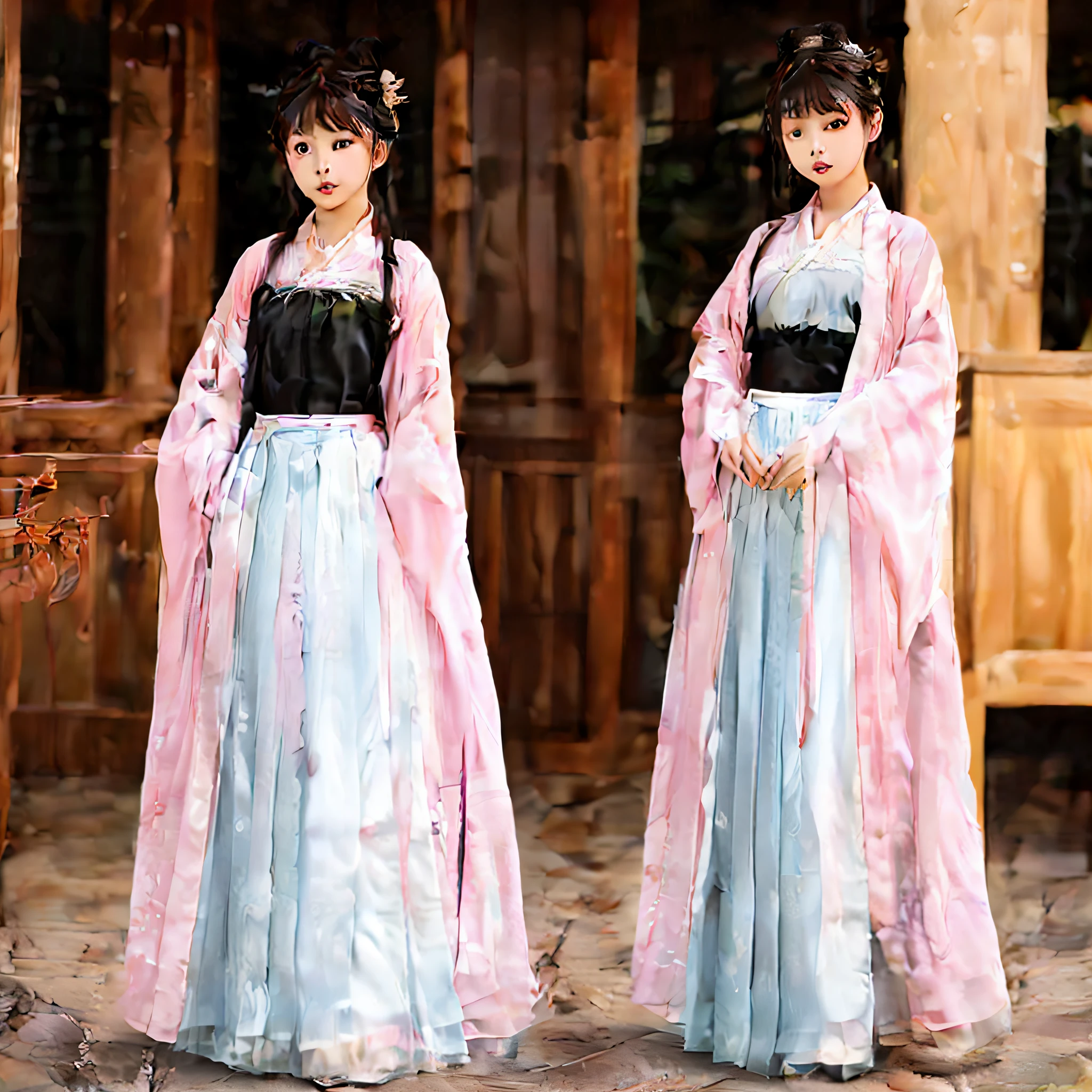 Hanfu，teens girl，The skirt is short