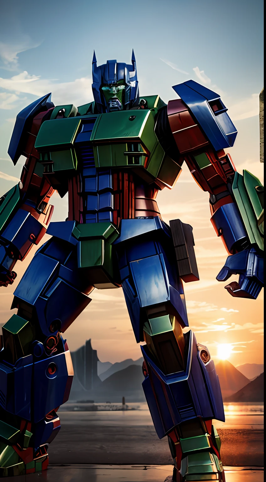 optimus prime hulk, octane render, unreal engine, highly detailed, intricate