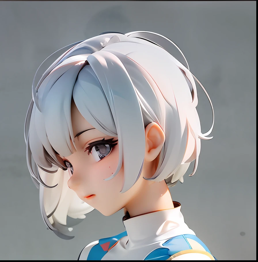 1womanl、Posing、White hair、short-haired、sports wear、Ready、full body Esbian