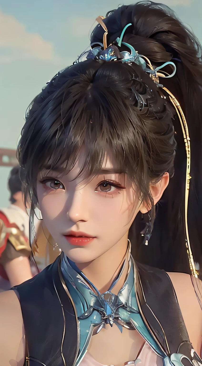 a close up of a woman with a very long hair, Yun Ling, inspired by Li Mei-shu, portrait of tifa lockhart, inspired by Leng Mei, sakimi chan, dead or alive 6, Game CG, Rendu portrait 8k, masuimi max, Katana Zero video game character, As a character in Tekken, character close up