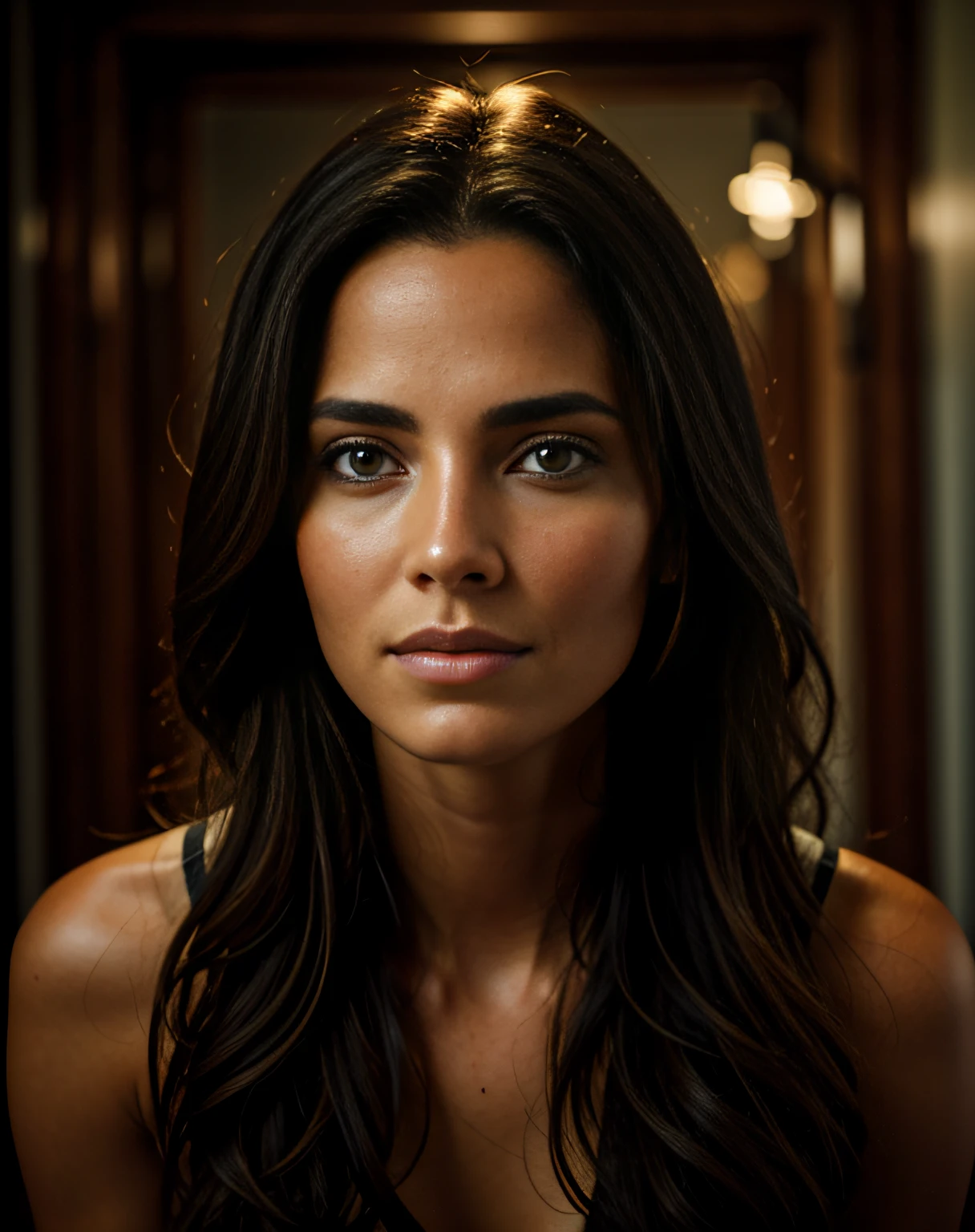 insanely photorealistic RAW photo portrait of a stunning beautiful 30yo woman in the style of Steve McCurry, award-winning, highly detailed, sharp focus, intricate, symmetrical features, perfect lighting, 4k, 8k, HD, dramatic lighting, octane render, in the style of Tom Bagshaw, Sargent, Thomas Kinkade