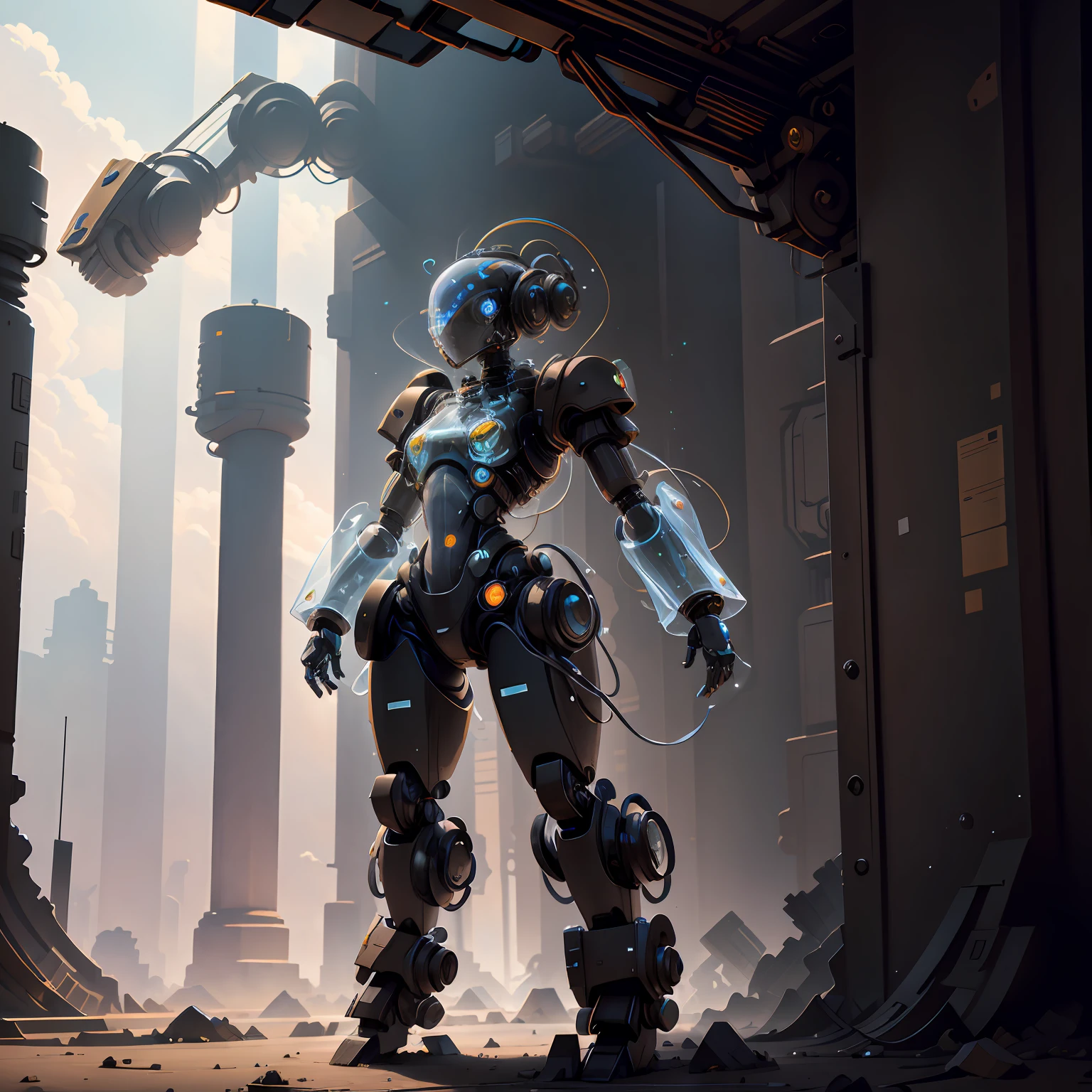 A humanoid robot with a transparent body --auto