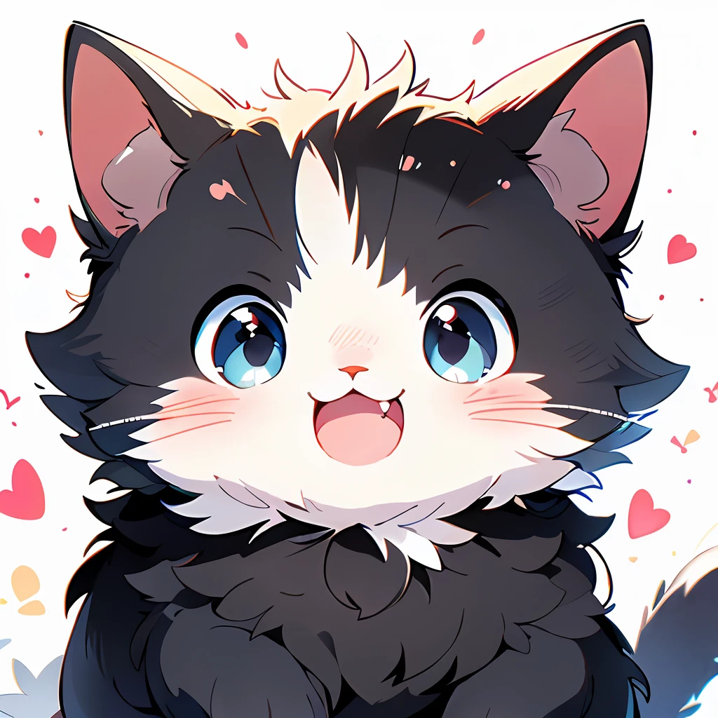 ,(Masterpiece:1.2, High quality),
No Man, cat, :3, Animal, view the viewer, Open mouth, with a pure white background, Smile,soft filter,Background bokeh
