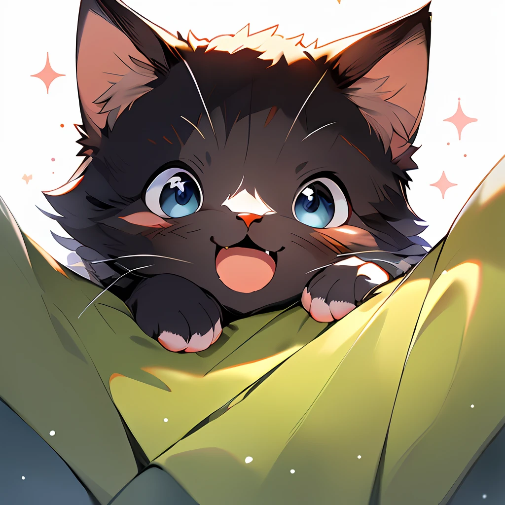 ,(Masterpiece:1.2, High quality),
No Man, cat, :3, Animal, view the viewer, Open mouth, with a pure white background, Smile，soft filter，Background bokeh