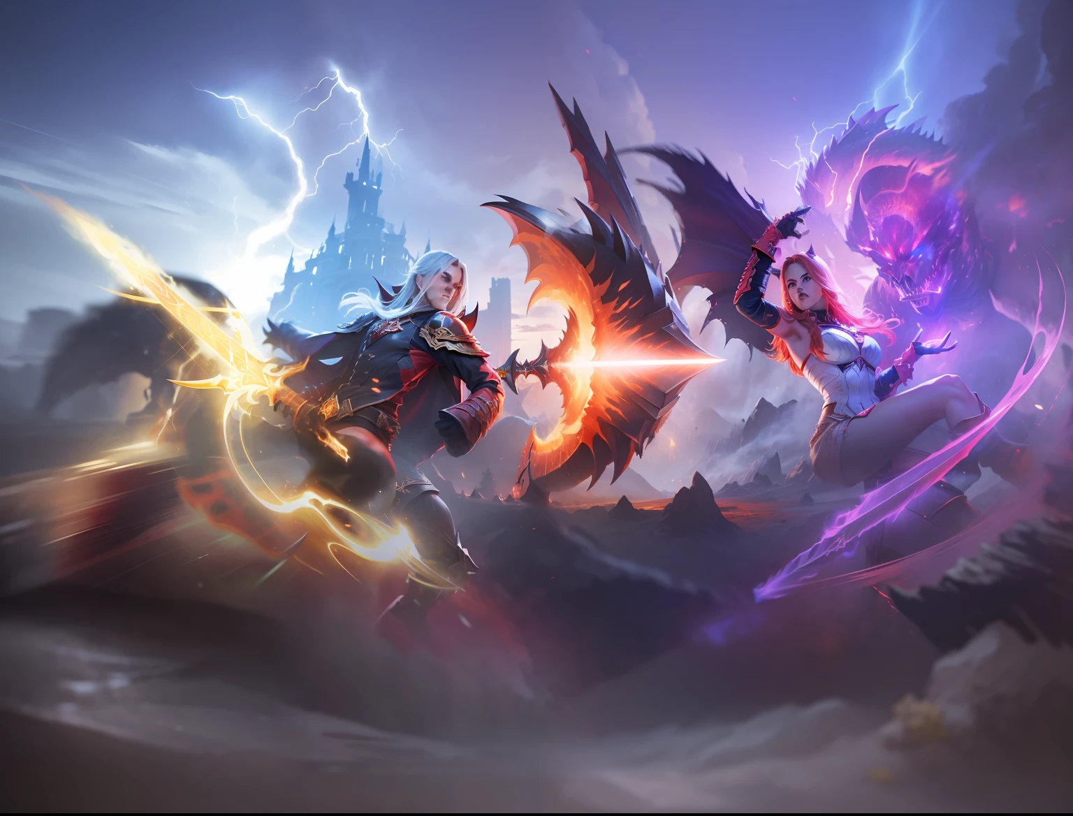 A red giant sword burning with flames,European and American style,Similar to the Fire Dragon Great Sword in Monster Hunter,Shine red,There is a flow of magma near the sword body,The hilt of the sword is made of dragon's teeth --auto