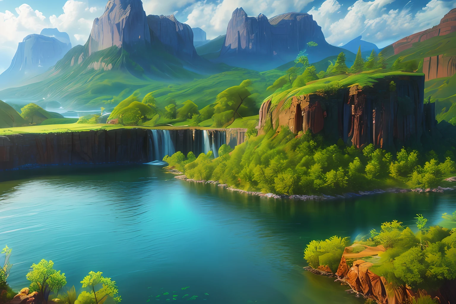 landscape,water,(extremely detailed CG unity 8k wallpaper), most beautiful artwork in the world,professional majestic oil painting,intricate, High Detail, Sharp focus, dramatic, photorealistic painting art