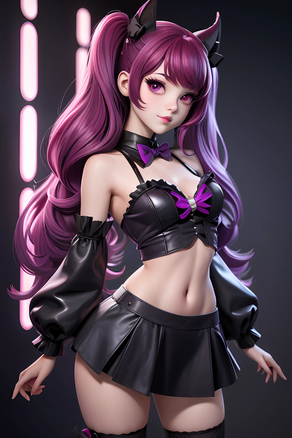 1girll,ta prostitute,((double tails,maroon hair):1.1),a purple eye,SakuraNS,rays of sunshine,(White thighs,:1.1)