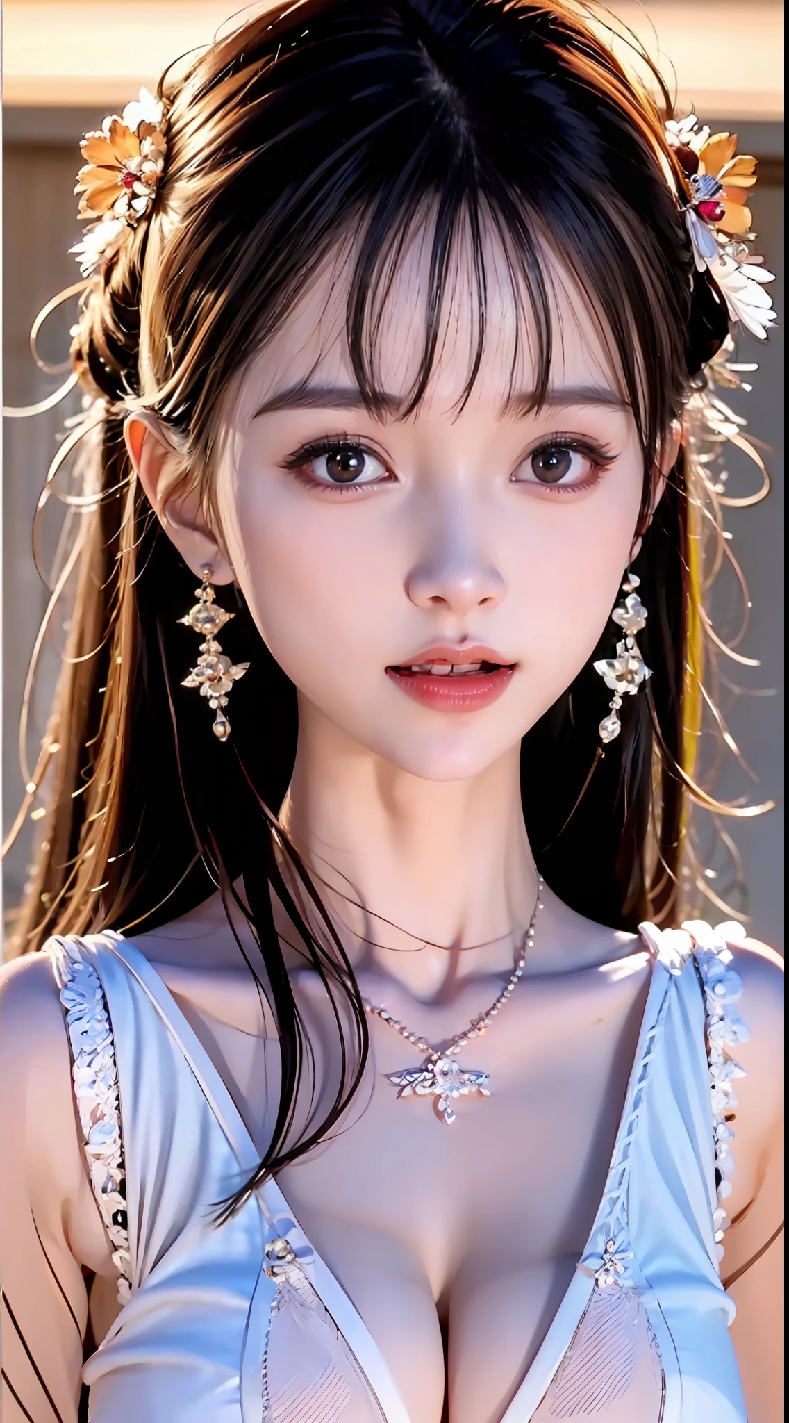 Garlic, sadness, tears, red, flower, (red clothes quality: 1.5), broken, ((tears))), (((crying))), black hair, asymmetrical hair, curtain hair, hair over the shoulder, ji scissors, long hair, parted bangs, bangs, oblique bangs, jewelry, jewelry, jewelry's gemstone branch, foam, kanzashi, bead necklace, headband, red headband, feather ornaments, hair beads, tears, crying with eyes open, makeup, sadness, crying, tearful, melancholy (expression), nervousness, unconscious, moaning, red lips, expressionless eyes, disappointment, despair, frustration, loneliness, frustration, sulking, worry, sobs, high detail, anime, depth of field, glowing light, blur, multimonochrome, stereogram, vignetting, chiaroscuro, close up, denim shot, uhd, anatomically correct, textured skin, masterpiece, ccurate, high quality, high detail, super detail, best quality, high resolution, 8k