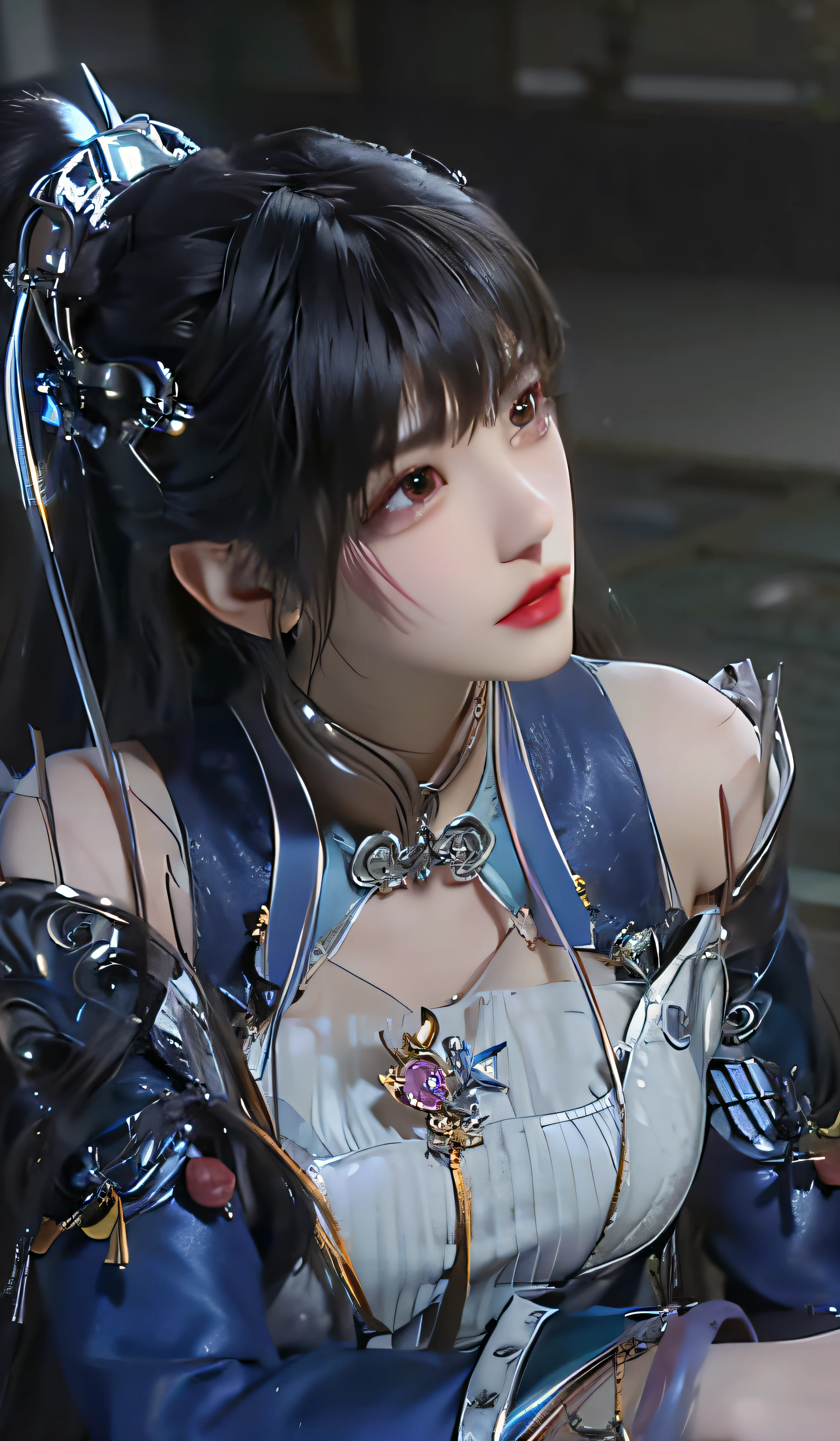Close-up of a woman holding a sword in a room, Yun Ling, portrait of chun li, inspired by Leng Mei, Game CG, full-body xianxia, portrait of chun - li, portrait of tifa lockhart, zhongli from genshin impact, inspired by Li Mei-shu, Keqing from Genshin Impact, xianxia hero