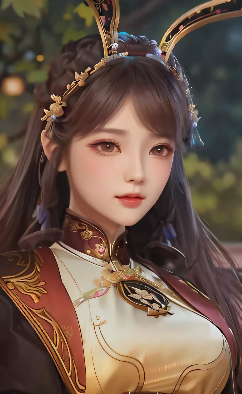 a close up of a woman with a crown on her head, Palace , A girl in Hanfu, Yun Ling, Guviz, a beautiful fantasy empress, inspired by Li Mei-shu, inspired by Du Qiong, Guviz-style artwork, Beautiful character painting, drak, Inspired by Lan Ying, Portrait Chevaliers du Zodiaque Fille