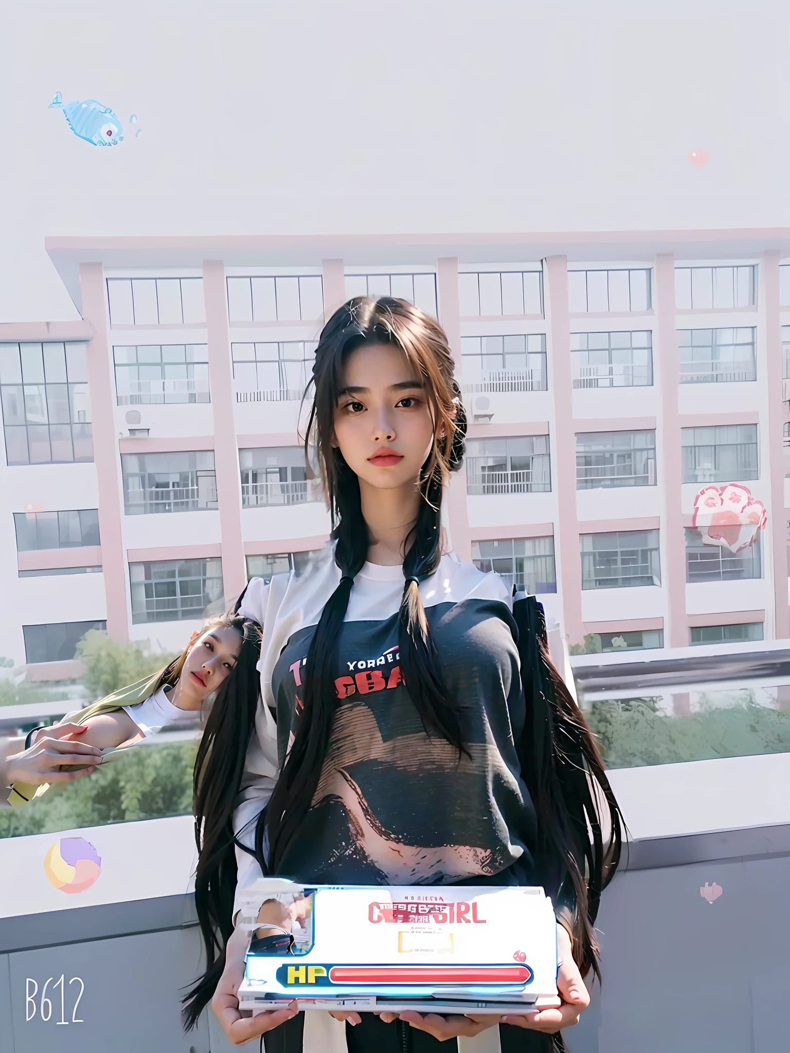 (Large breast:1.4),(shirt:1.4),(Best quality,masterpiece,ultra high res,(photorealistic:1.4),1girl,(16 years old:1.4),(long hair:1.6)