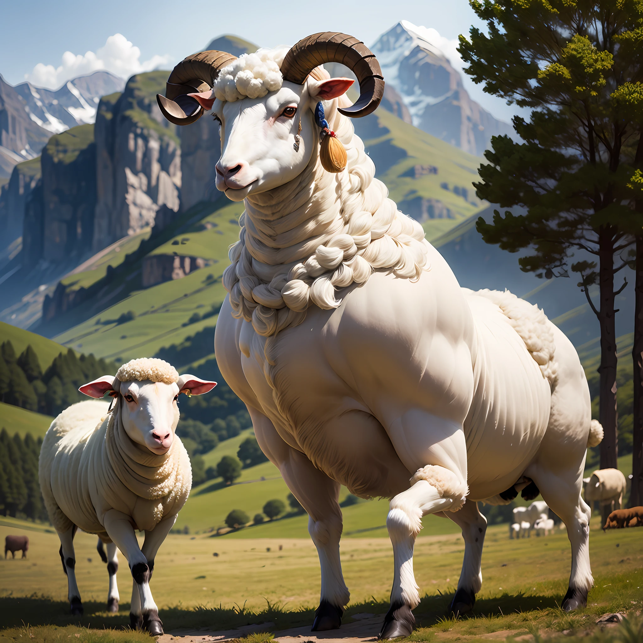 musculature,Beautiful sheep and sheep --auto