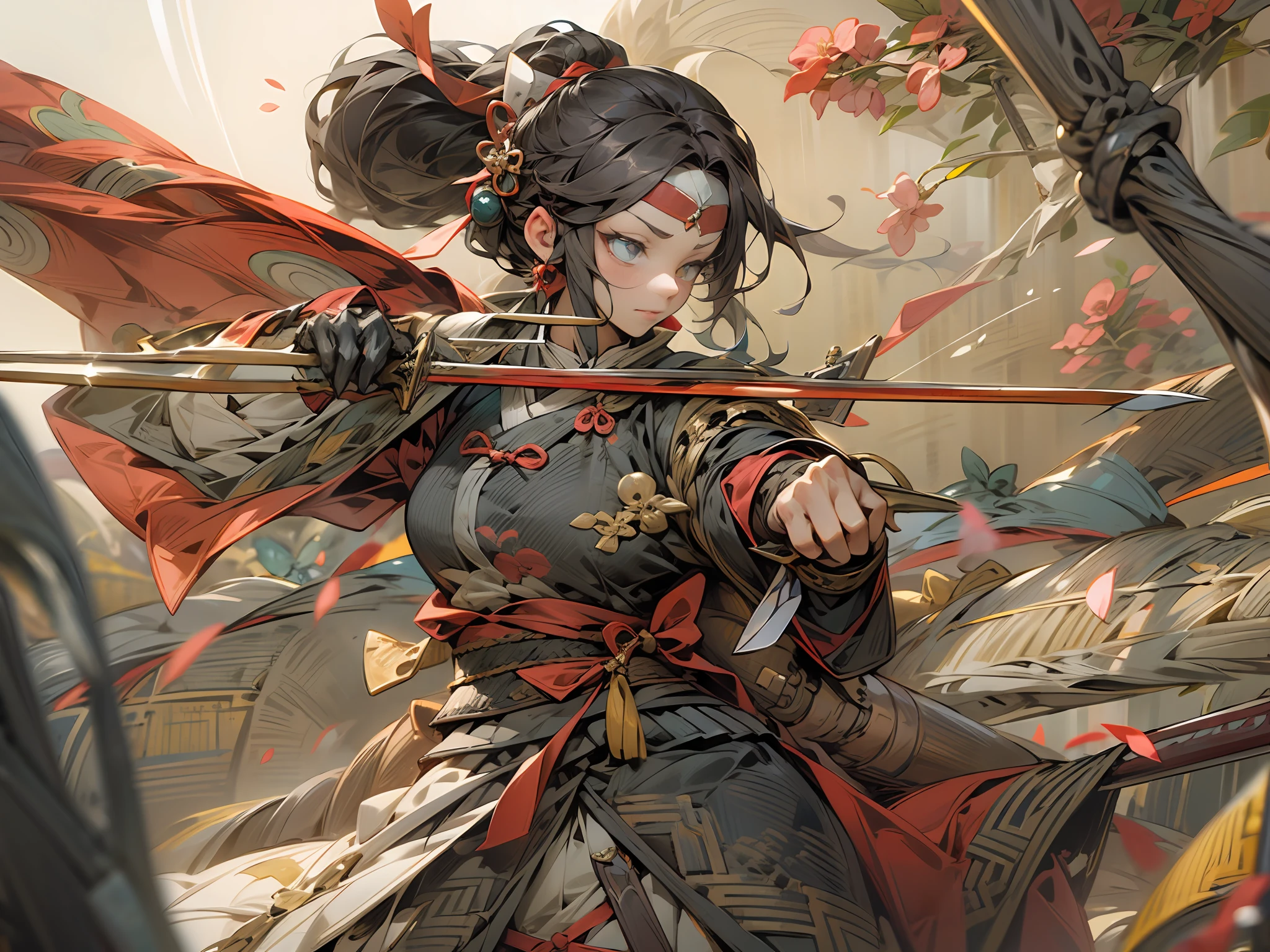 A hand holding a sword, get used to the surroundings