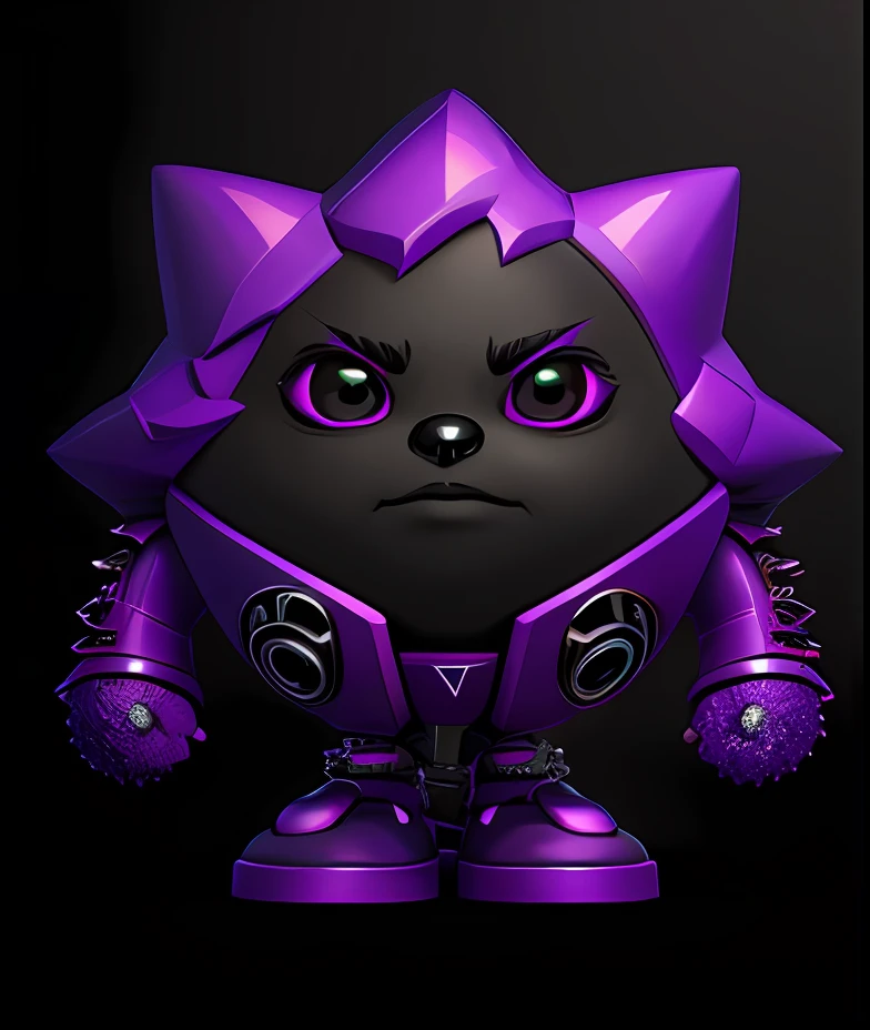 um close up de uma figura de brinquedo de uma pessoa com um cabelo roxo, candypunk design de personagens, estatueta de brinquedo de vinil, Personagem Toonix, brinquedo designer de vinil, roqueiro punk, punk neon escuro, bubble goth, punk-roqueiro, estranho voidpunk fursona, Garota Punk, Chaotic punk, thicc, punk mindar altamente intrincado, PunkDrone