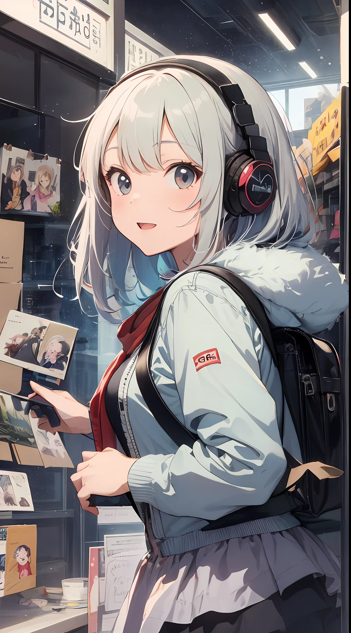 She created an amazing image of a girl who dreams of flying in the sky with her pet dragon. The images have a colorful and whimsical atmosphere, And the girl and the dragon look very happy and free. The image has、There are also details that indicate the character and hobbies of the girl, Her headphones and more, Her backpack, and her sketchbook. The image impressed the judges and readers with its originality and creativity.