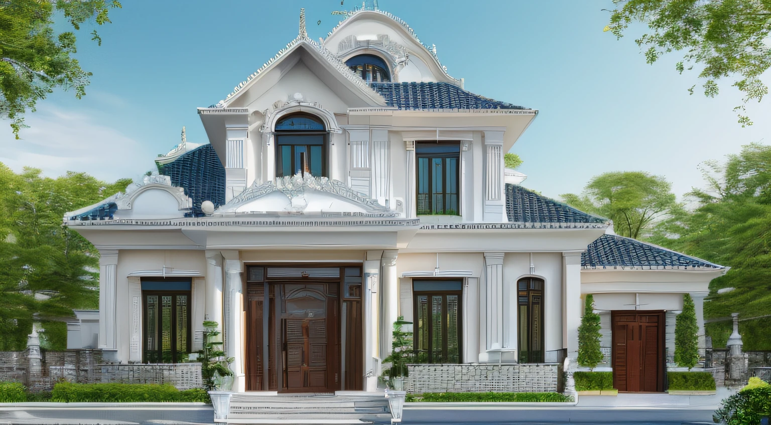 ((masterpiece,best quality,highres,sharp forcus)) (((detail forcus))) , (Neoclassic house) smooth detail, (( forcus on small details))