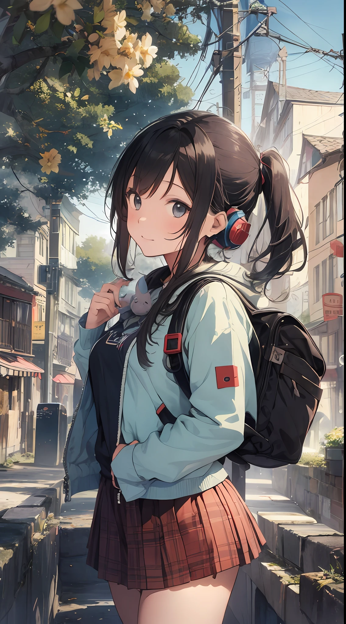 She created an amazing image of a girl who dreams of flying in the sky with her pet dragon. The images have a colorful and whimsical atmosphere, And the girl and the dragon look very happy and free. The image has、There are also details that indicate the character and hobbies of the girl, Her headphones and more, Her backpack, and her sketchbook. The image impressed the judges and readers with its originality and creativity.