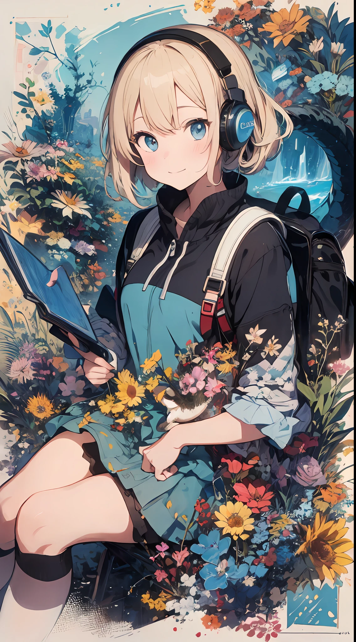 She created an amazing image of a girl who dreams of flying in the sky with her pet dragon. The images have a colorful and whimsical atmosphere, And the girl and the dragon look very happy and free. The image has、There are also details that indicate the character and hobbies of the girl, Her headphones and more, Her backpack, and her sketchbook. The image impressed the judges and readers with its originality and creativity.