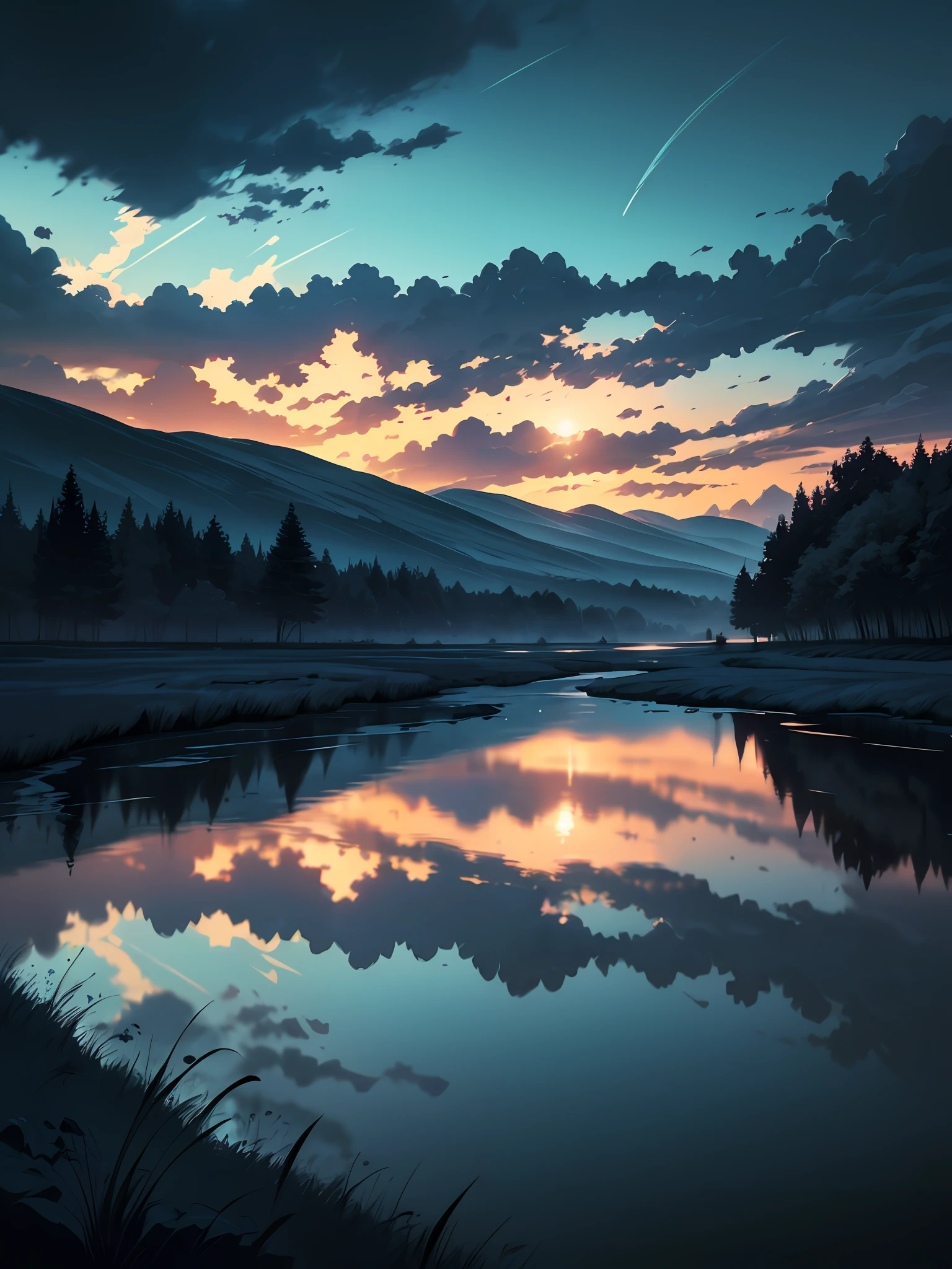 expensive landscape photograph, dynamic lighting, two tone lighting, high contrast