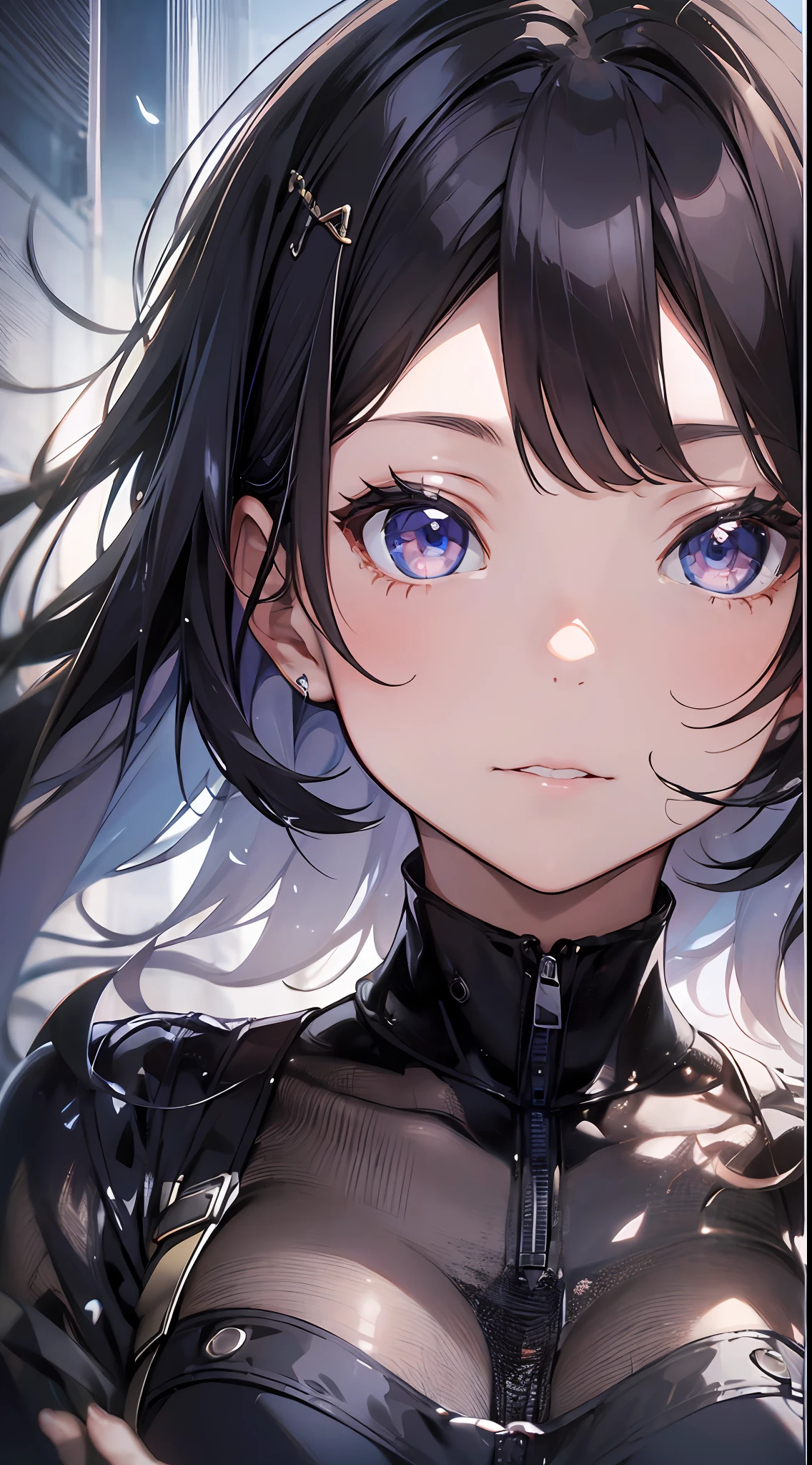Portrait of a girl painted in a surreal style。full bodyesbian、High quality, detail, Depth and 3D effects。Worthy of 16k wallpapers。The texture of the material changes.、Realistic expression.。Something like official art。