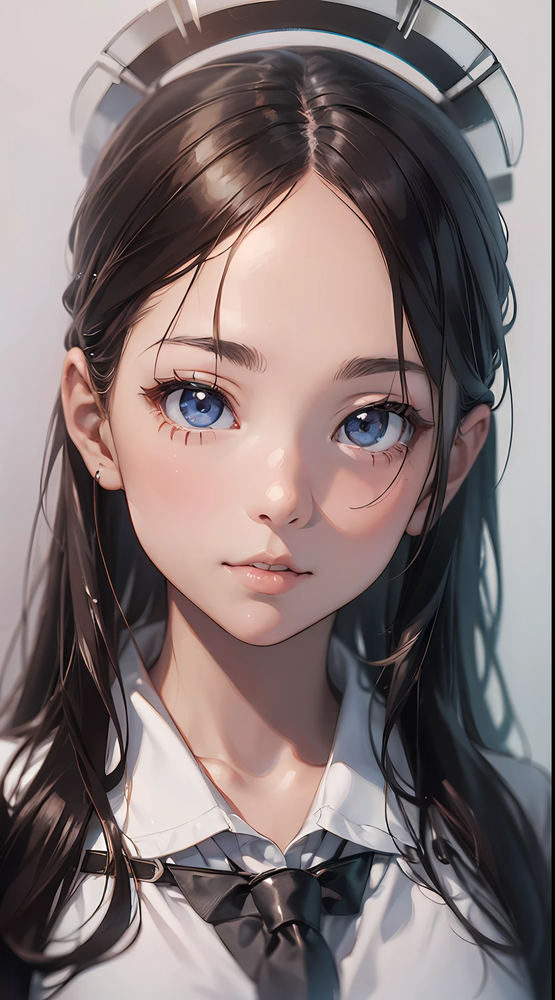 Portrait of a girl painted in hyper-realistic style。High quality, detail, depth and 3D effect。Worthy of 16k wallpapers。The texture of the material changes and is expressed realistically.。Something like official art。