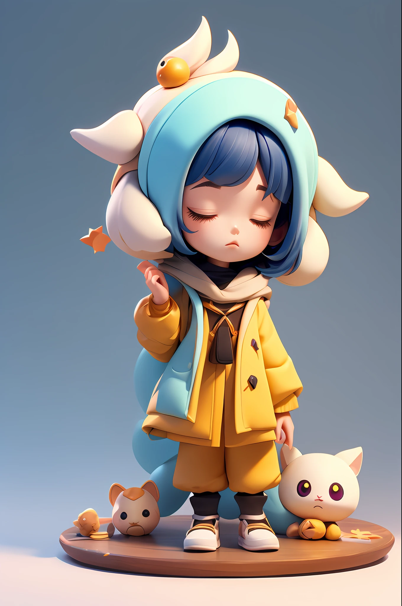 3dcharacter,(full body:1.2),simple background, masterpiece,best quality,(light cream gradient background:1.1) ,nahida, genshin impack, sleeping on the ded,