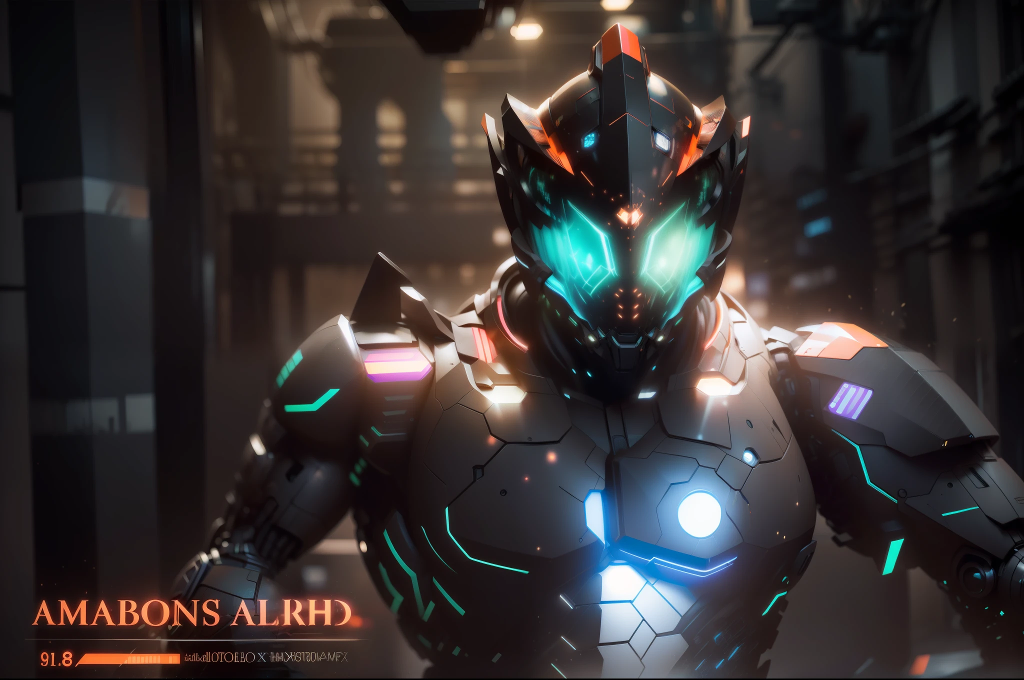 Realiy,photorealestic,Machinary,mechs,Technologie,musculous,glowing light eyes,Burly body,style of photography,Real scenery(Metallic texture 1.8)(Excess detail 2)(High resolution1.6)(4K clarity1.9)(Carbon fiber 1.5)(Metal reflection 1.5),Neon lights