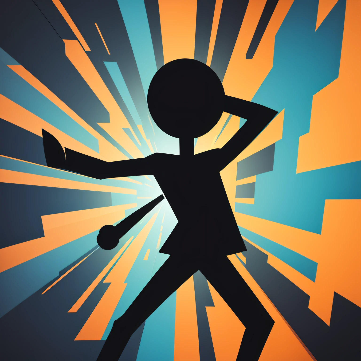stick man figure dancing vetorial minimalista abstract --auto