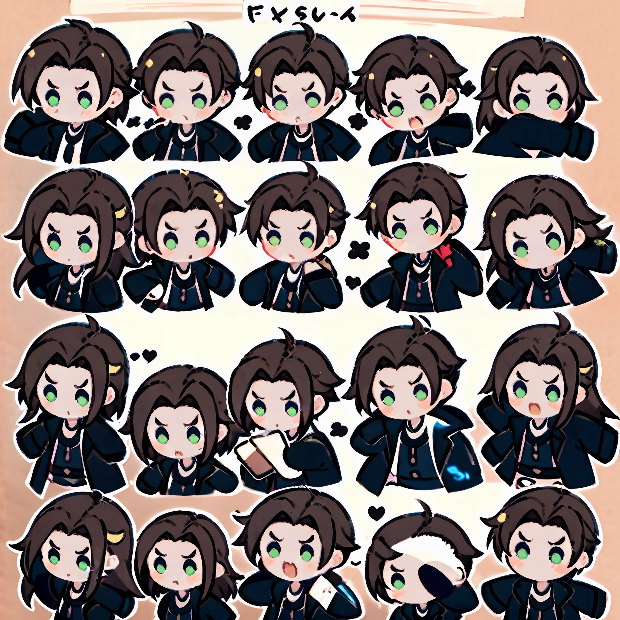 Various expressions of handsome boys, Multiple poses and expressions, cheerfulness, Angry, Cry, expressing love, etc, Emoji pack, f/64 group , related character, Engraving, bold outlines, --AR 3:4
