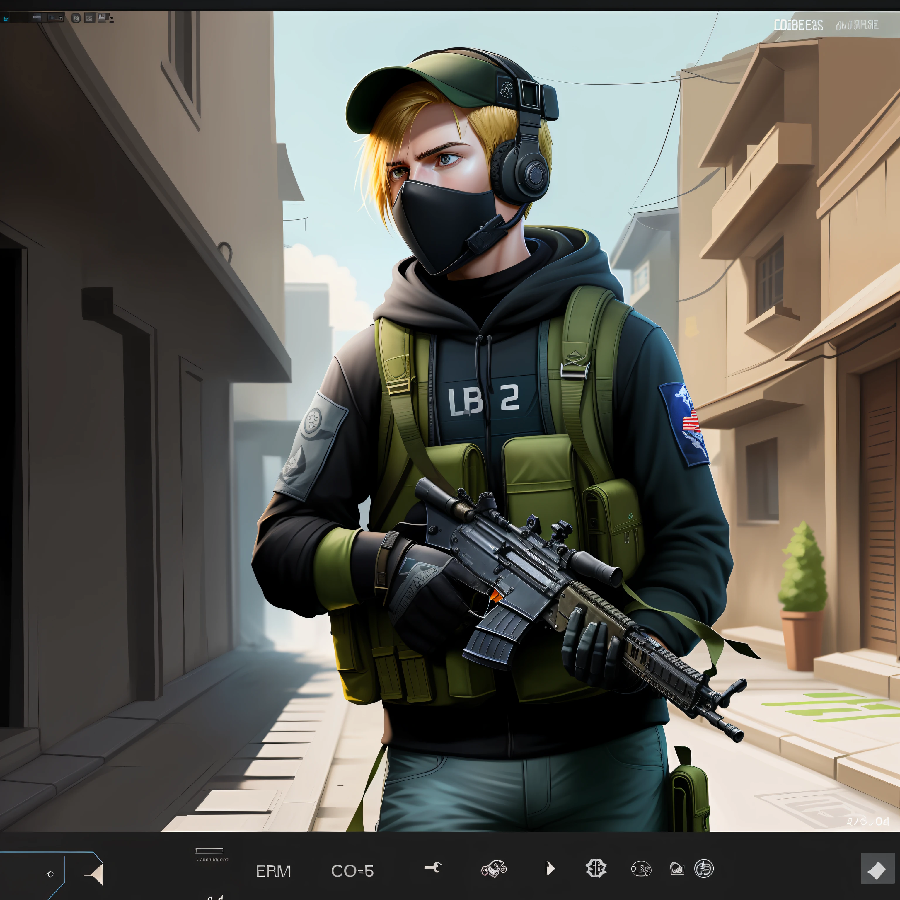 Create a picture for me playing csgo