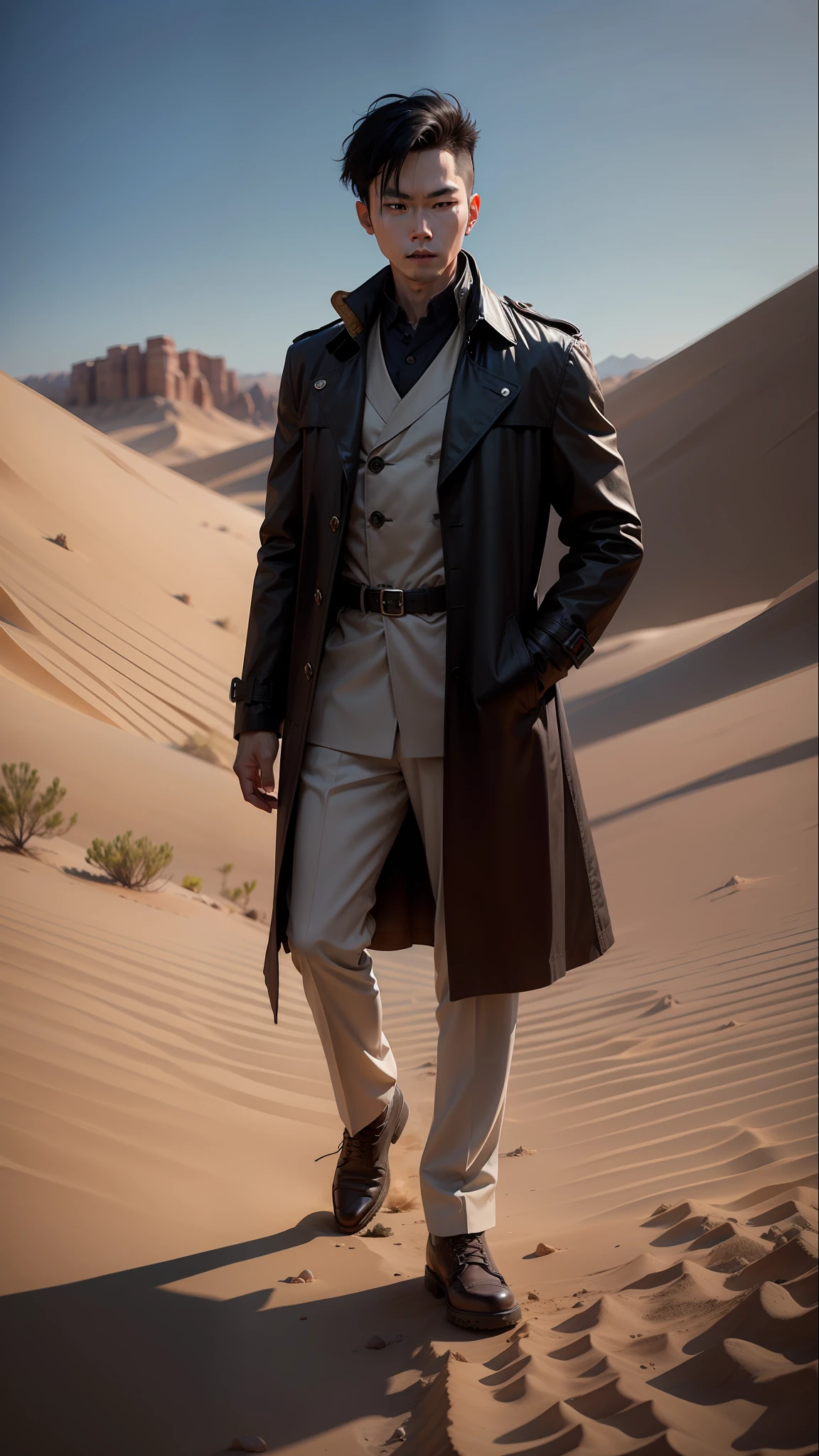 Tomb robbery notes Wu Xie wearing a trench coat in the desert --auto