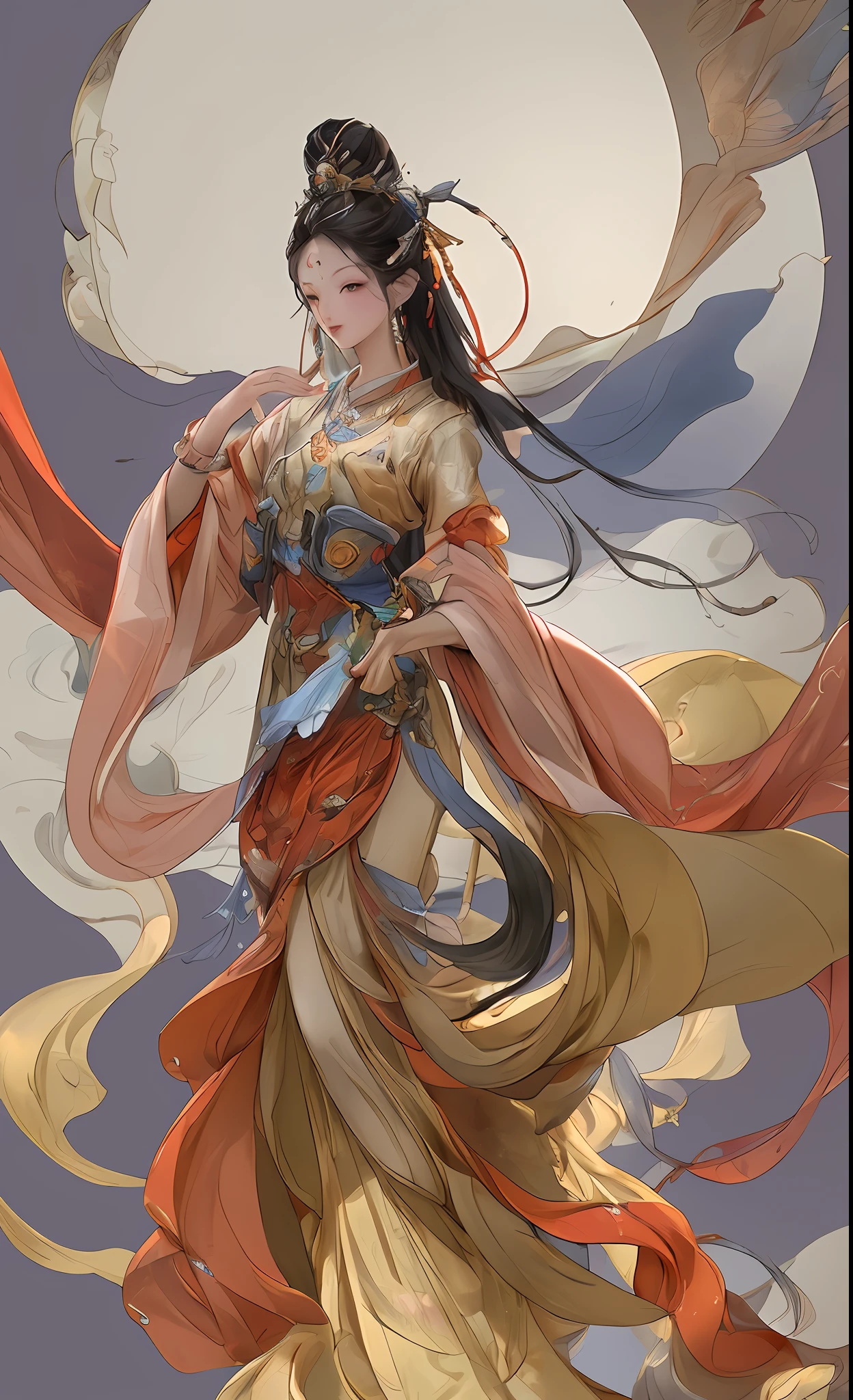 girl with, ancient Chinese costume, full bodyesbian, rays of sunshine, Clear face, Clean white background, ​masterpiece, super detailing, Magnificent composition, Ulutra HD, hightquality, ighly detailed, Official Art, uniform 8k wallpaper, super detailing, 32k、Princess Seoritsu、sirius、lion's gate、Cosmic consciousness