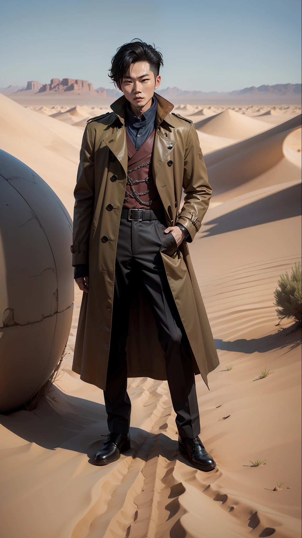 Tomb robbery notes Wu Xie wearing a trench coat in the desert --auto