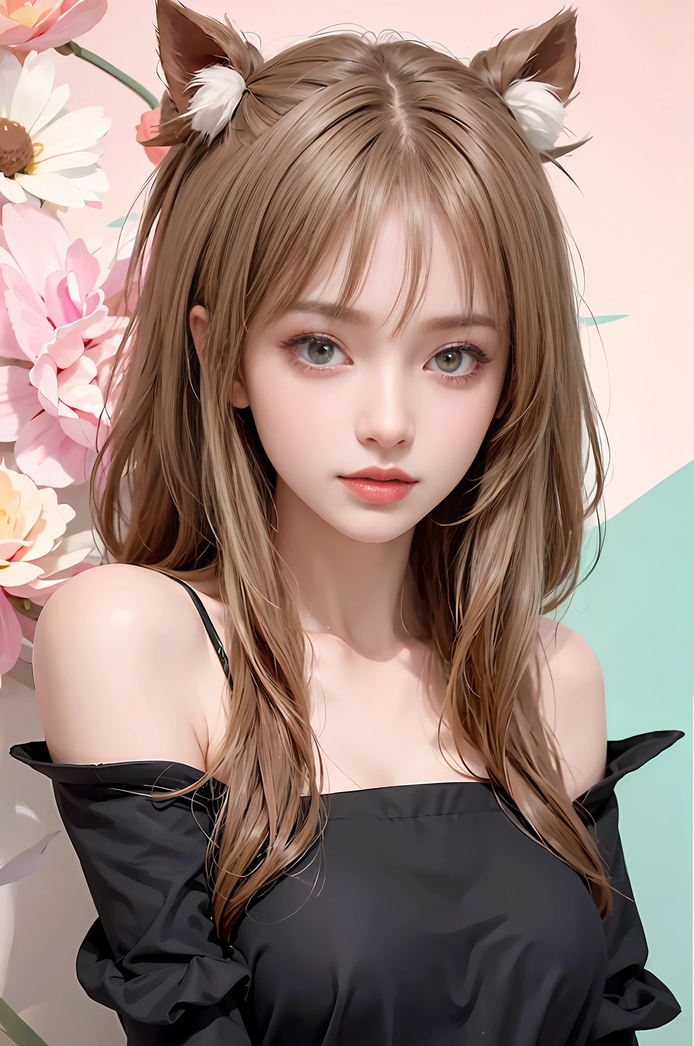 （8K， RAW photos， best qualtiy， tmasterpiece：1.2），（realisticlying， photograph realistic：1.4)
Lolita costume，Lace， Aerith Gainsborough， The upper part of the body， undergarments，exposed bare shoulders， do lado de fora， Old castle， high high quality， Adobe Lightroom， highdetailskin， looking at viewert，k hd，realisticlying