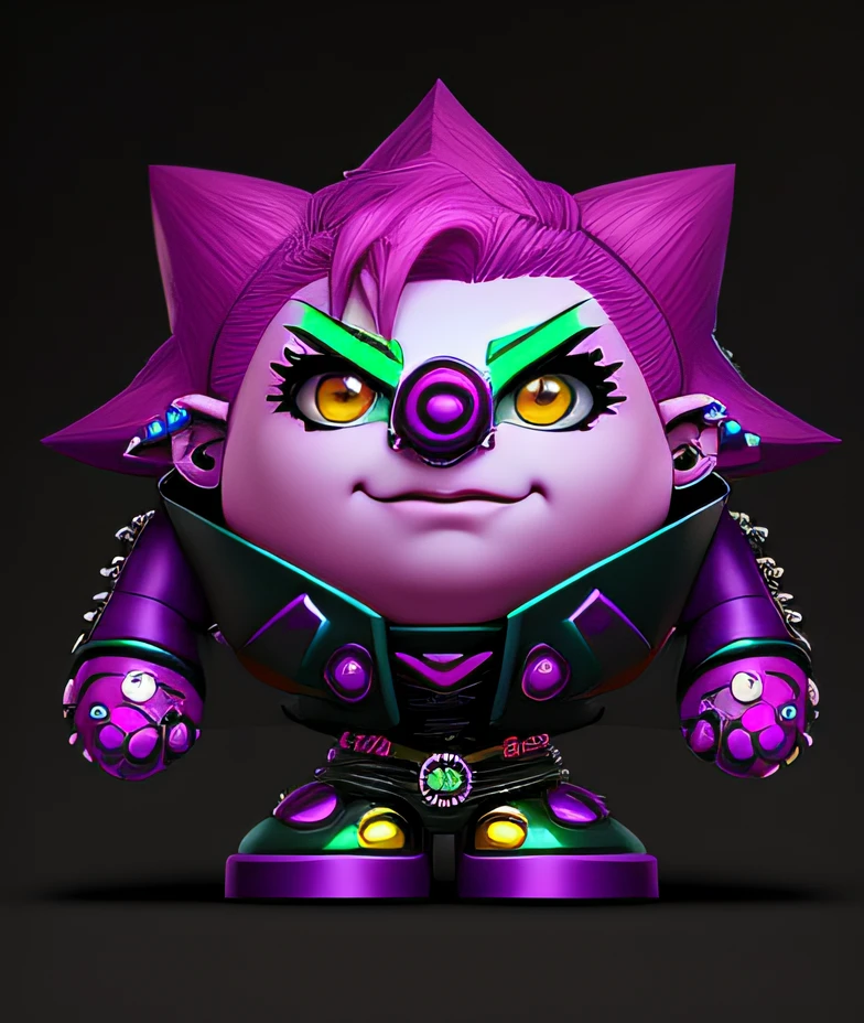 um close up de uma figura de brinquedo de uma pessoa com um cabelo amarelo, candypunk design de personagens, estatueta de brinquedo de vinil, Personagem Toonix, brinquedo designer de vinil, roqueiro punk, punk neon claro, bubble goth, punk-roqueiro, estranho voidpunk fursona, Garota Punk, Chaotic punk, thicc, punk mindar altamente intrincado, PunkDrone