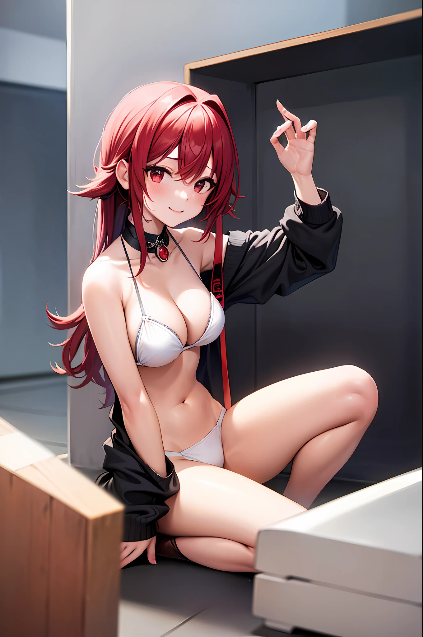 (Masterpiece, Top quality), 1 girl, NSFW, Girl student uniform, Shy, Show off, cleavage, pantiess, sheer, Flashing, tit, Transparency, Super big tits, A high resolution, Best quality, Award-Awarded, High quality, High details, Super detail, Textured skin, Anatomically correct, acurate, retinas, hyper HD, Masterpiece,nakeness:1.2),(Clear bikini:1.3),(Be red in the face:1.4),Sling bikini,ssmile