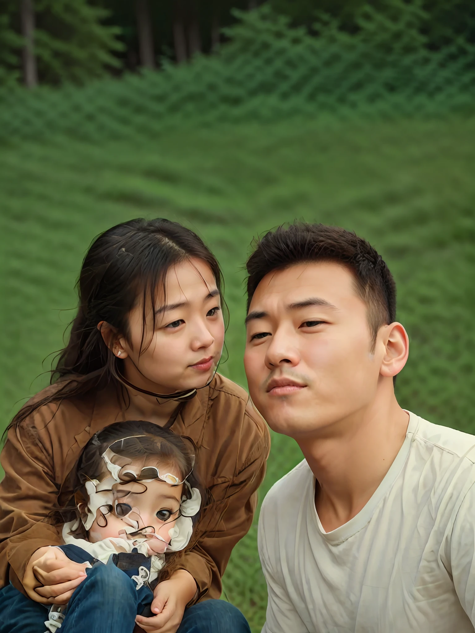 Optimize Prompt1:
"A loving father and his young daughter sit on a comfortable sofa,The father had a broad forehead,The daughter is 5 。"