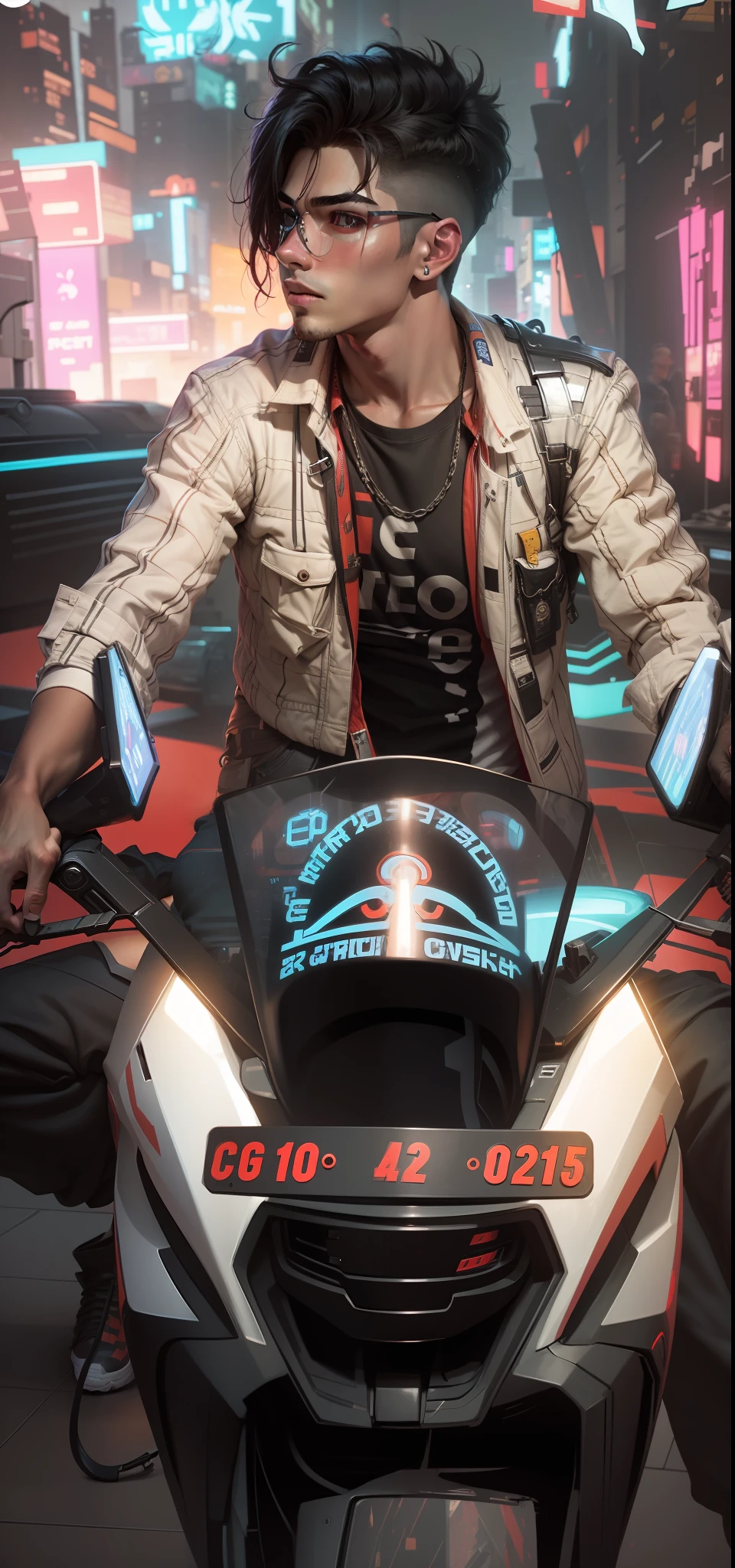 Change background cyberpunk handsome boy