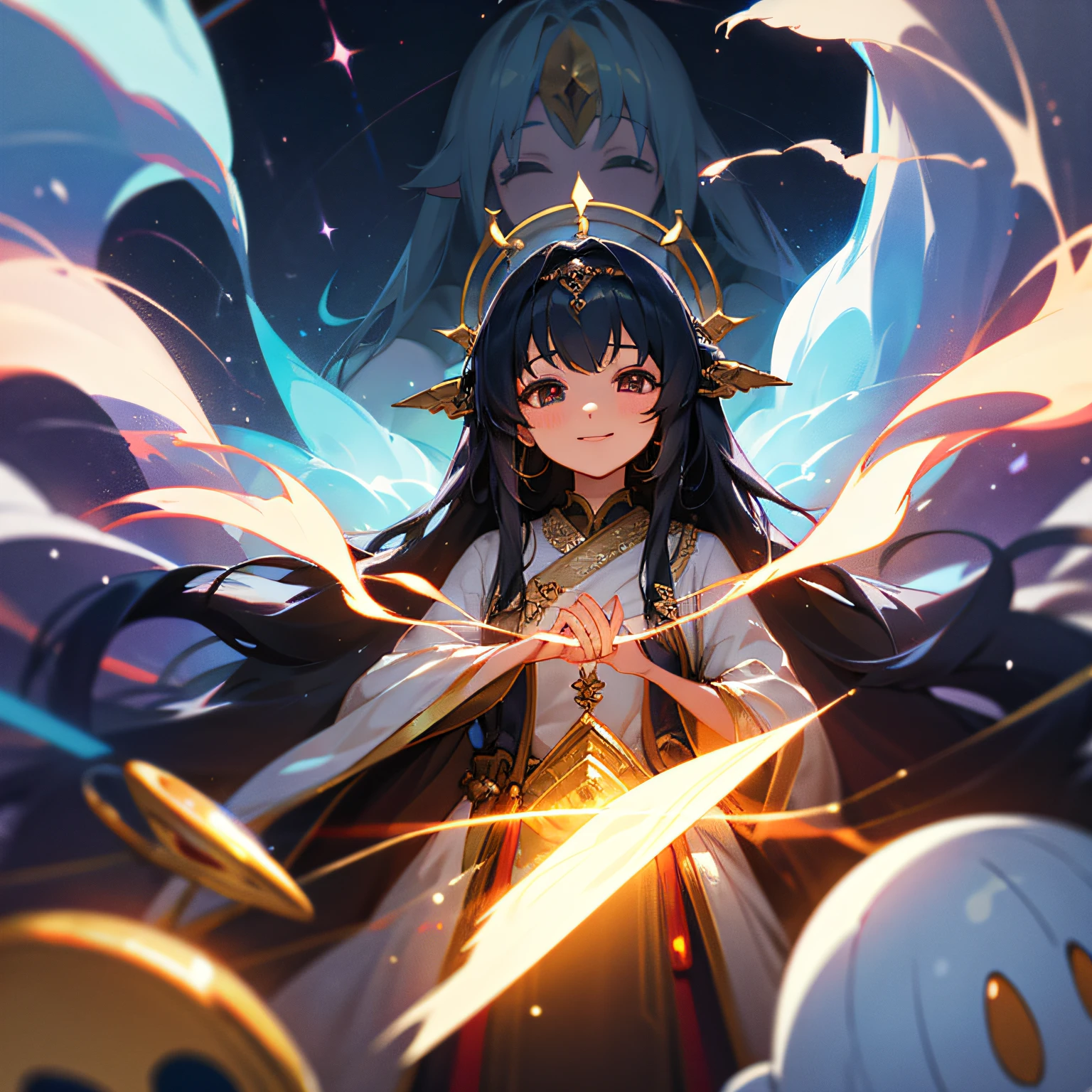 hightquality、Fantastical、God Online、Girl with long hair、Deities、a smile --auto