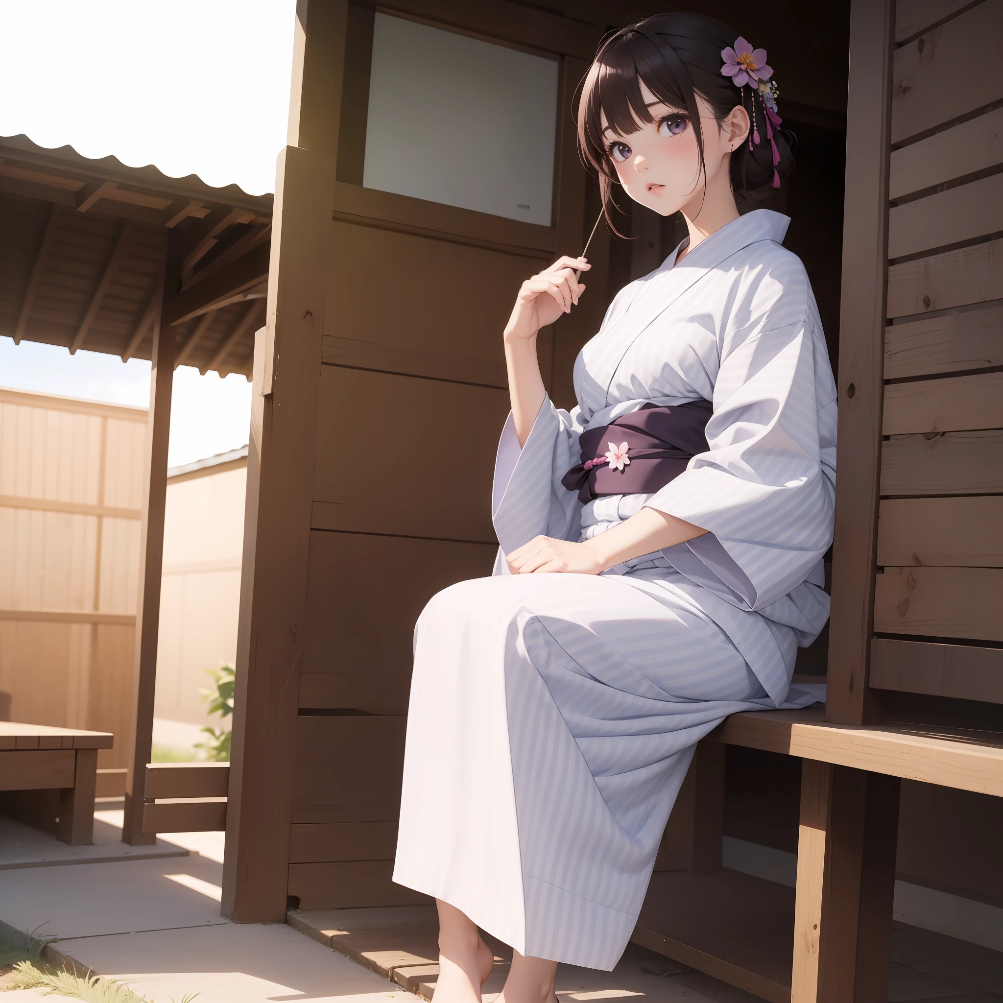 girl with Yukata Viola pink there