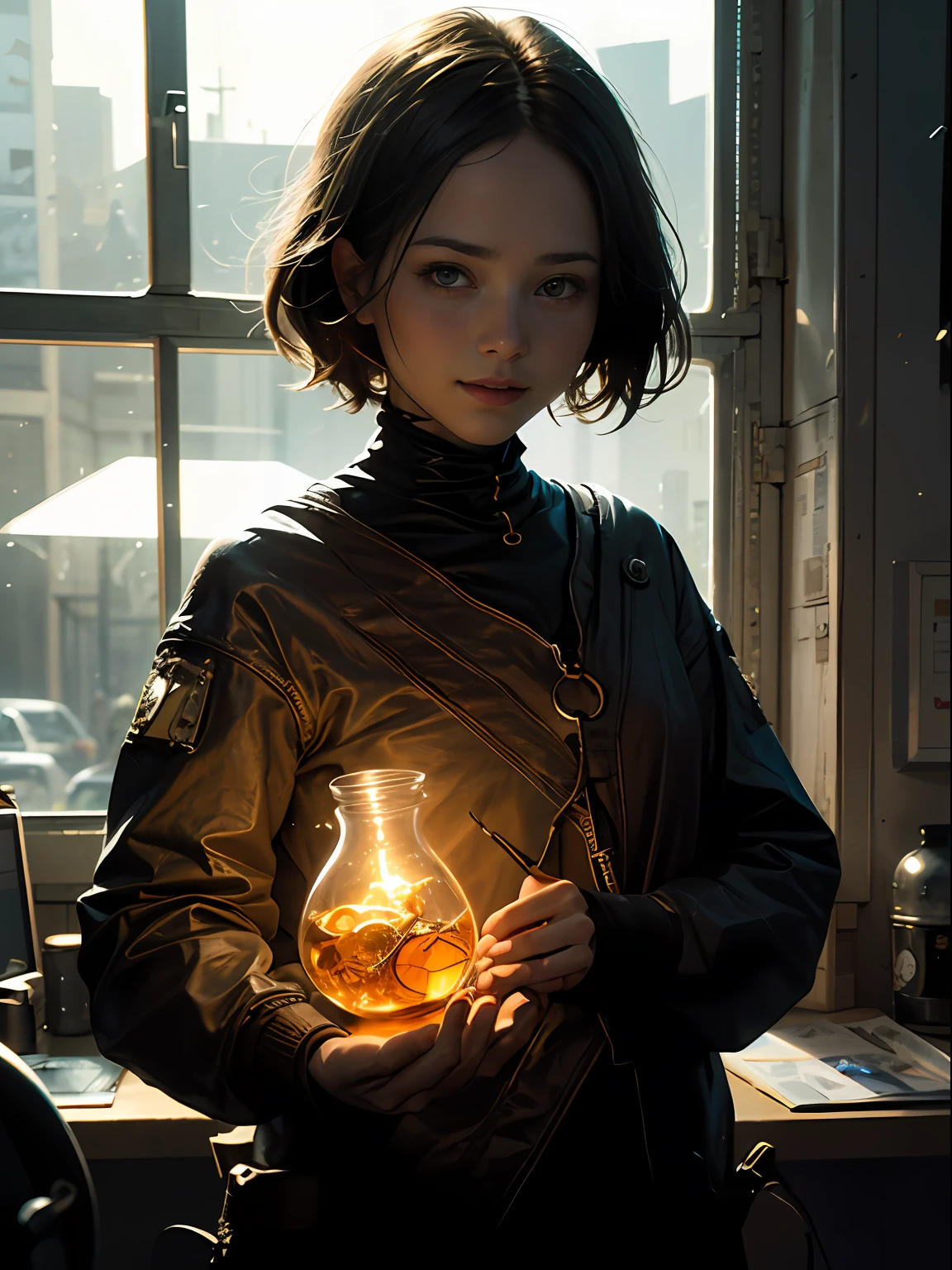 nffsw , Steve Jobs ,Character ,cute little, Third class、lovely, Deviant Art, artstation on trending, Digital Art, detaileds, Cute, Real, humanoide, Character, Petite,Cinematic Show ,Cinematic lights,Steve Jobs,Looks happy