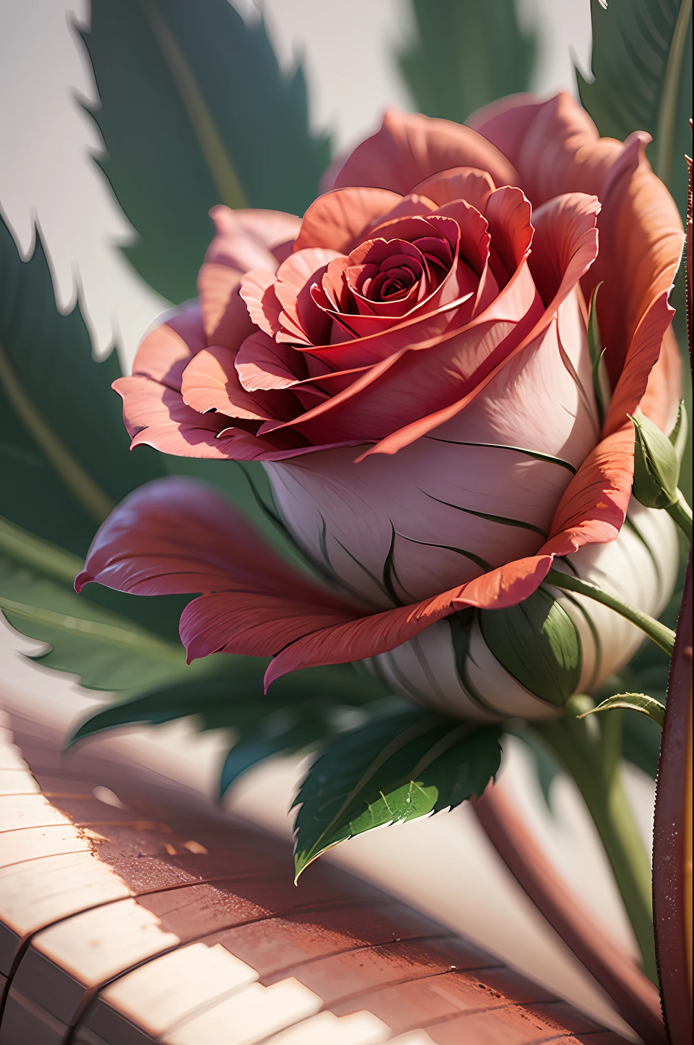 Inspired by Levon Biss's macro photography, create a detailed close-up of a red rose --auto --s2